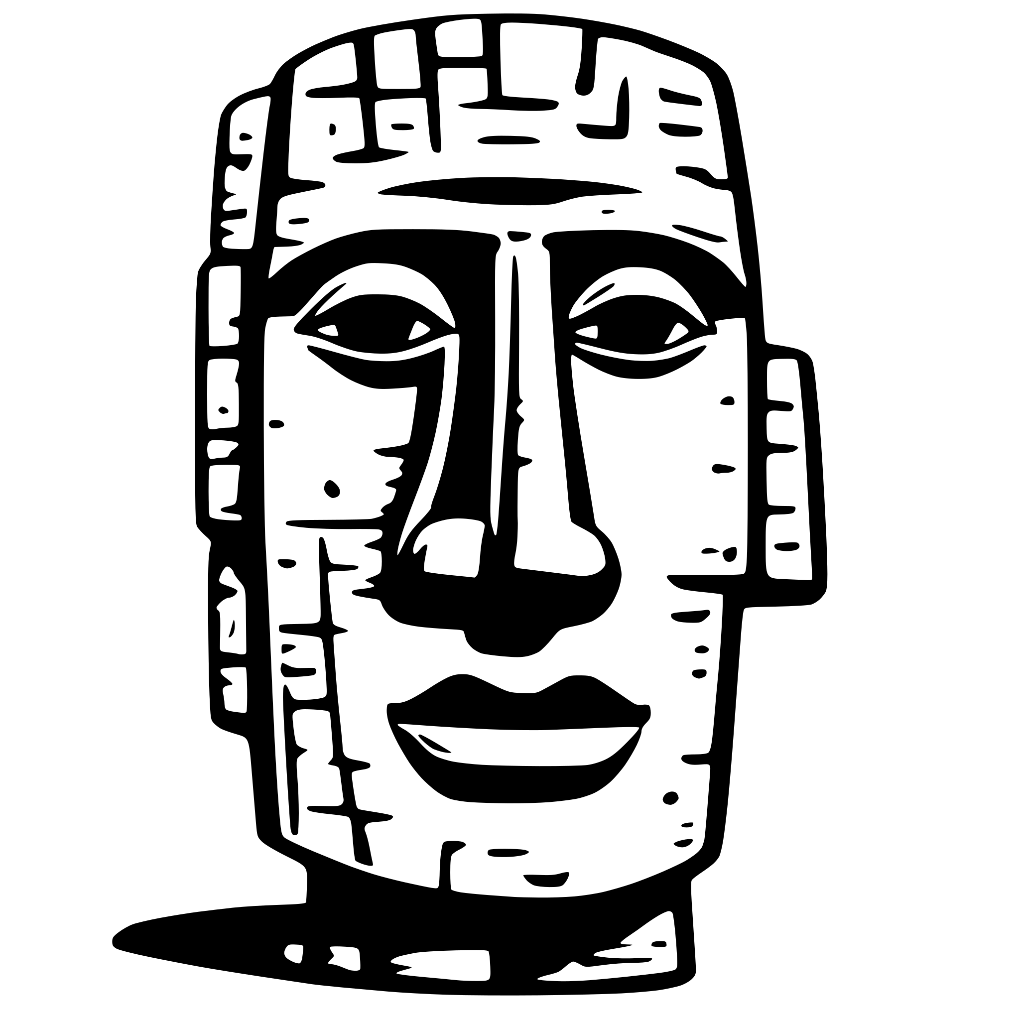 AI-generated SVG of 'psychedelic moai stone face'
