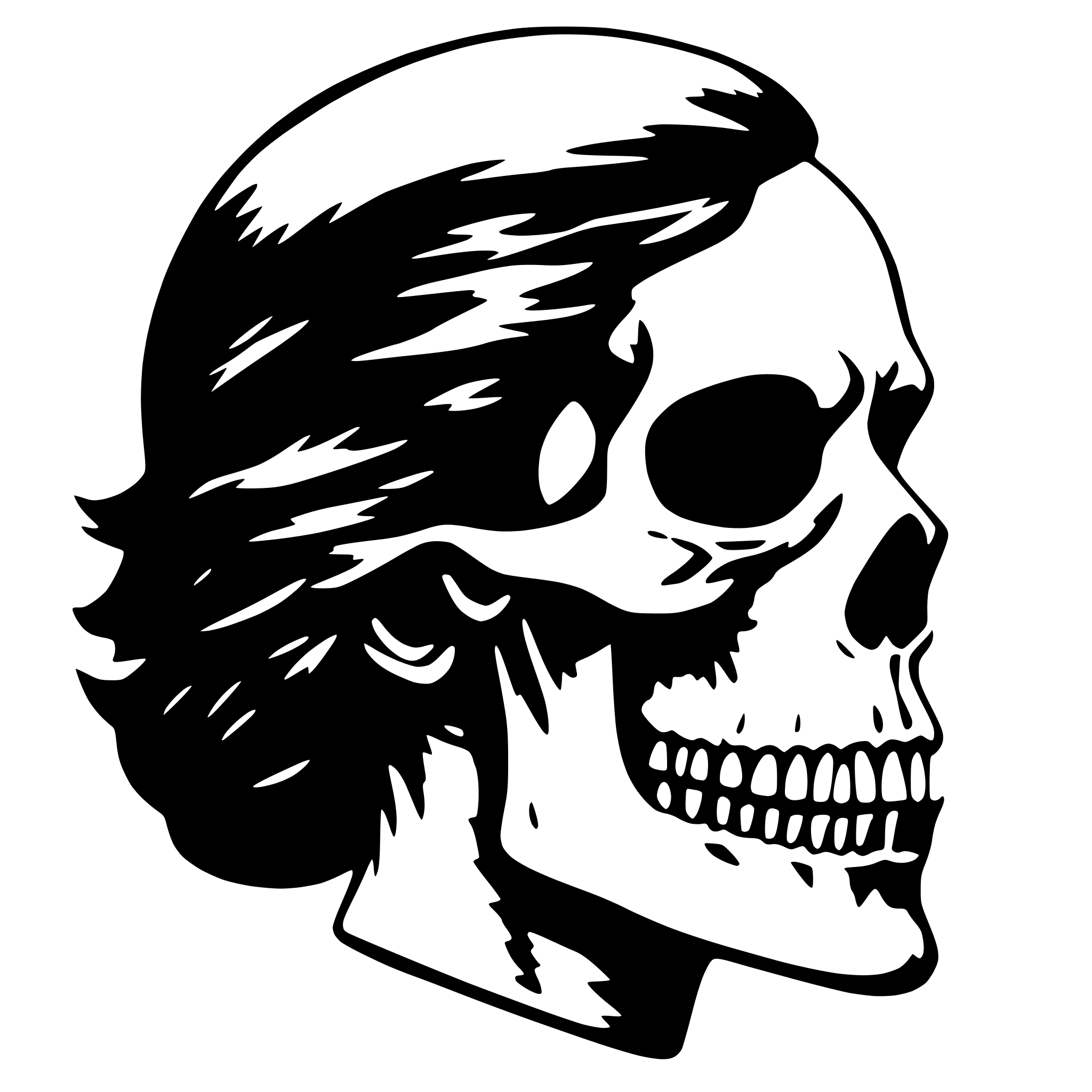 AI-generated SVG of 'skull face profile'
