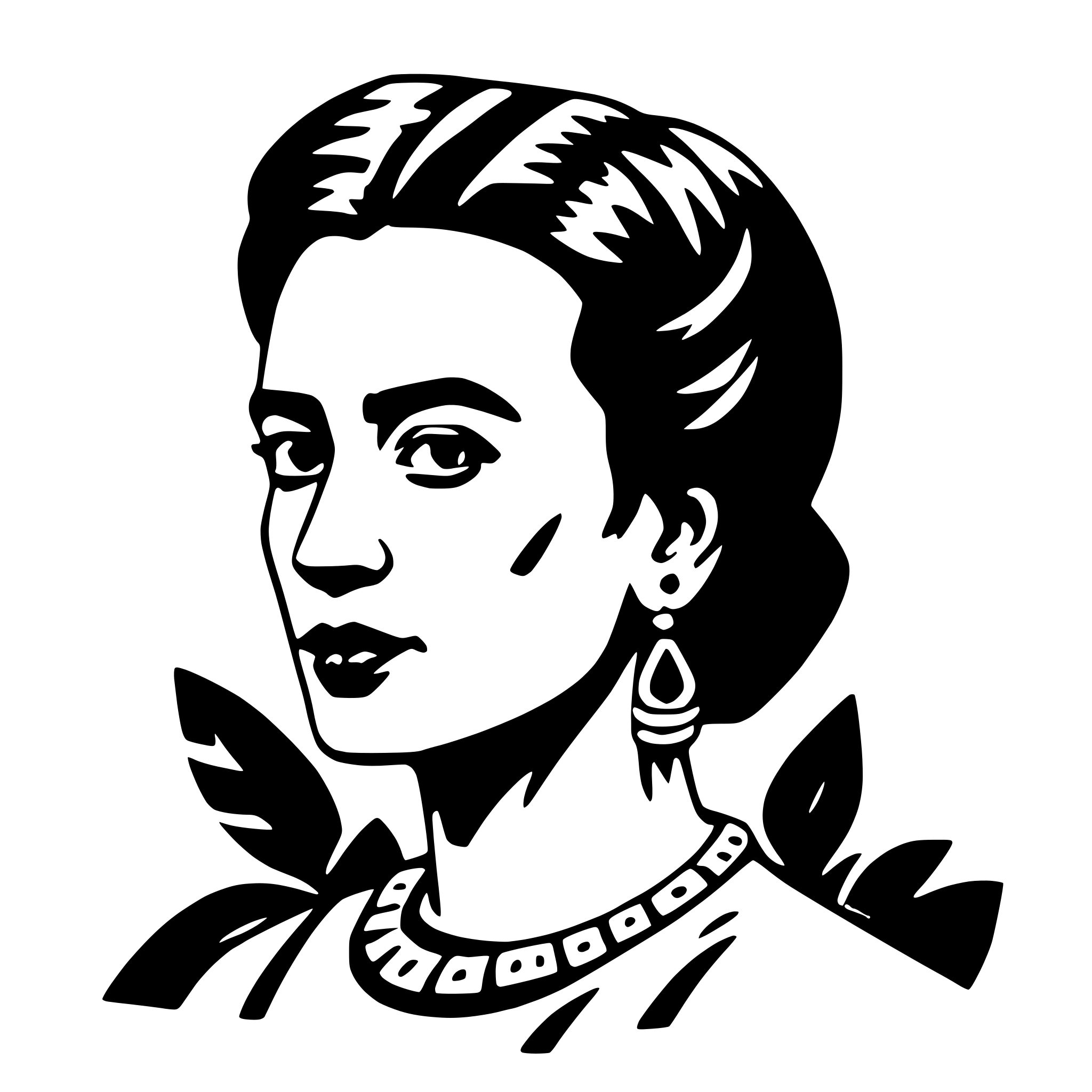 AI-generated SVG of a frida kahlo