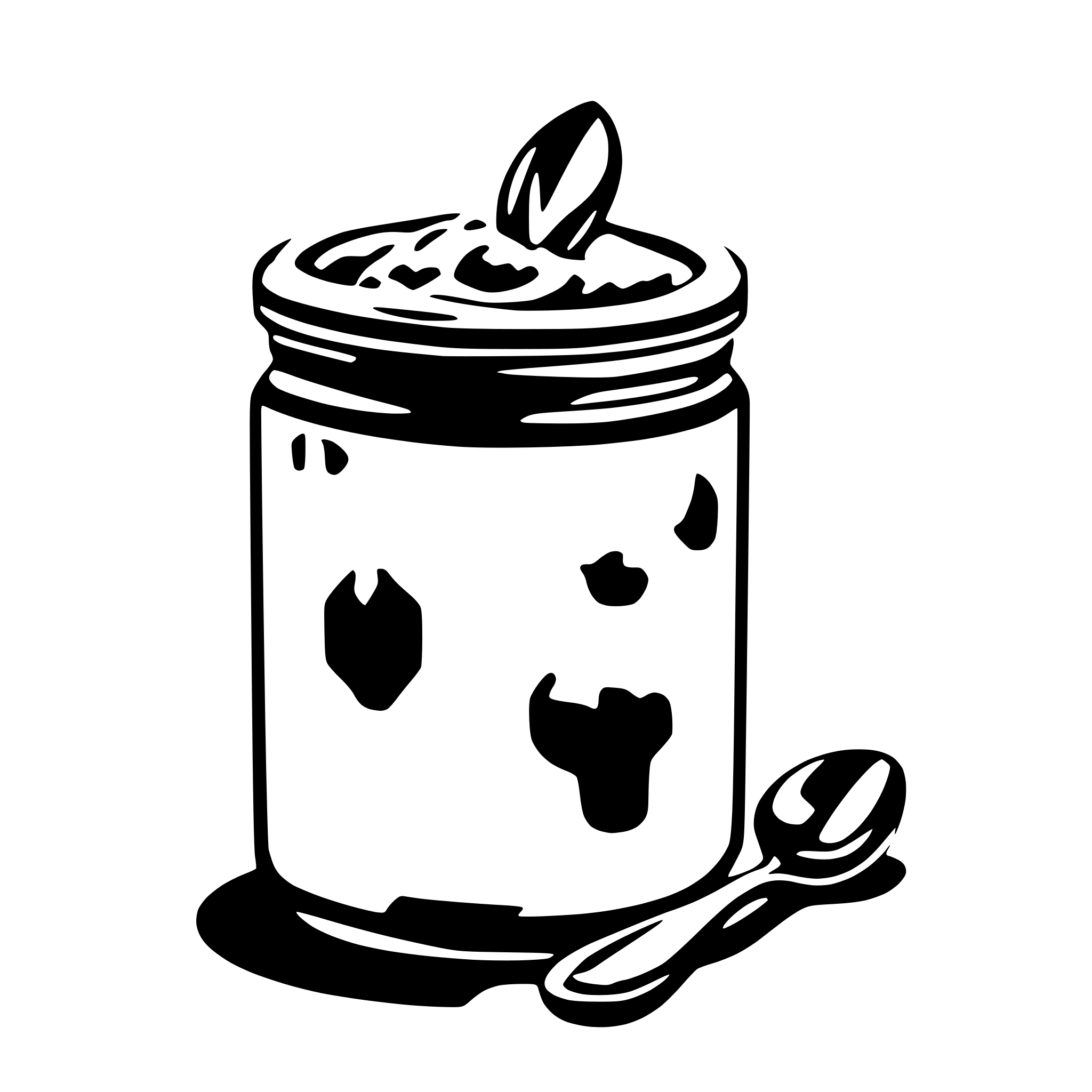 AI-generated SVG of 'yoghurt jar with spoon'