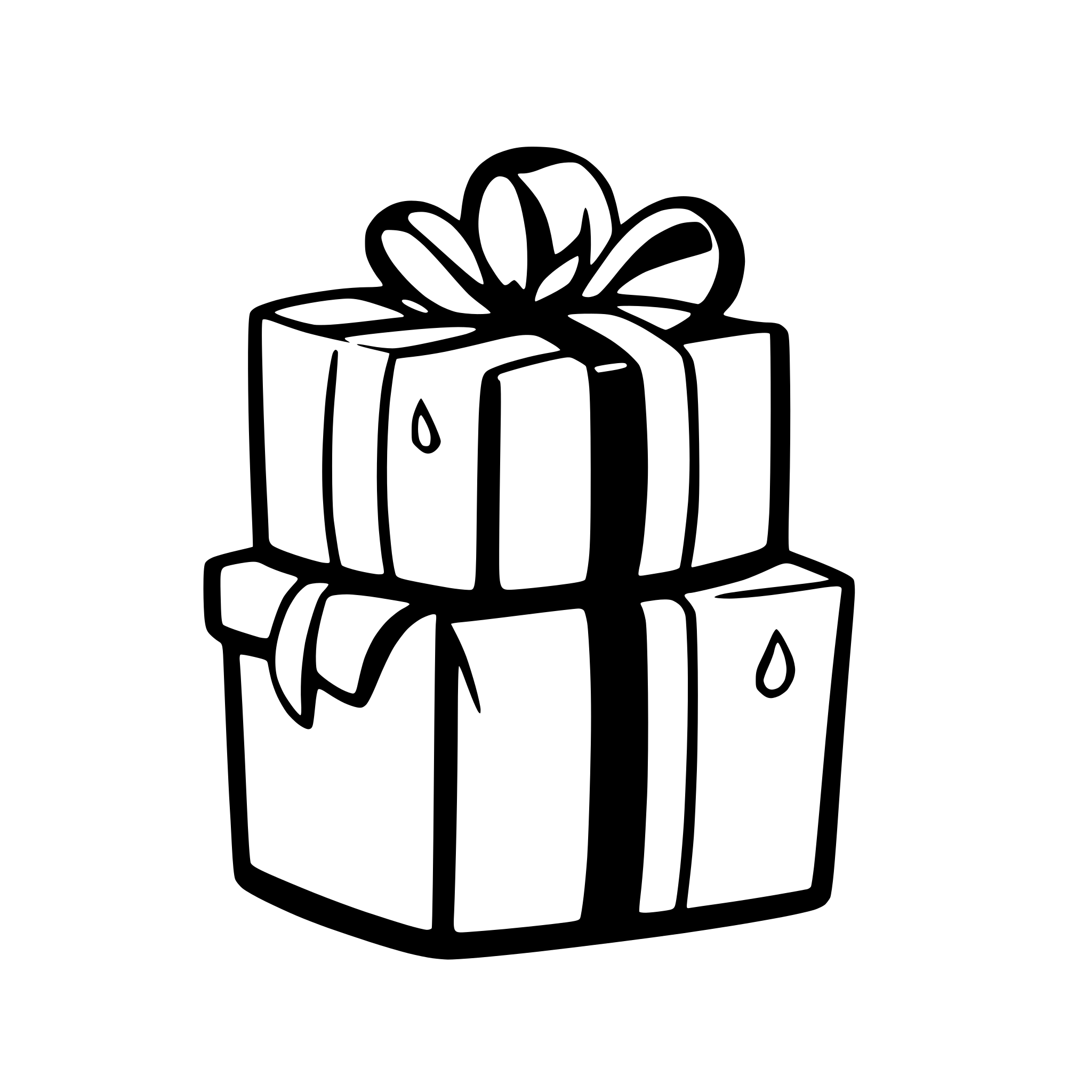 AI-generated SVG of 'christmas gifts floating'