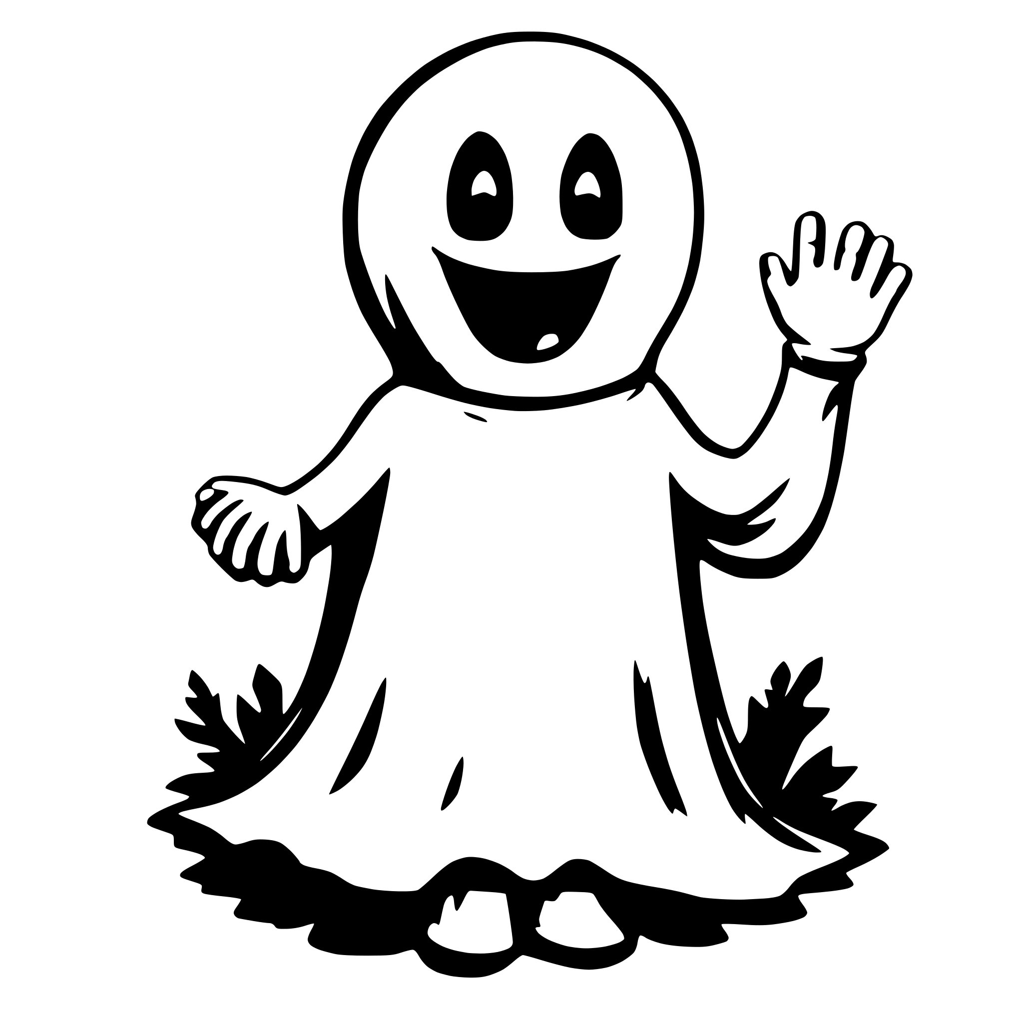 AI-generated SVG of 'A friendly ghost'