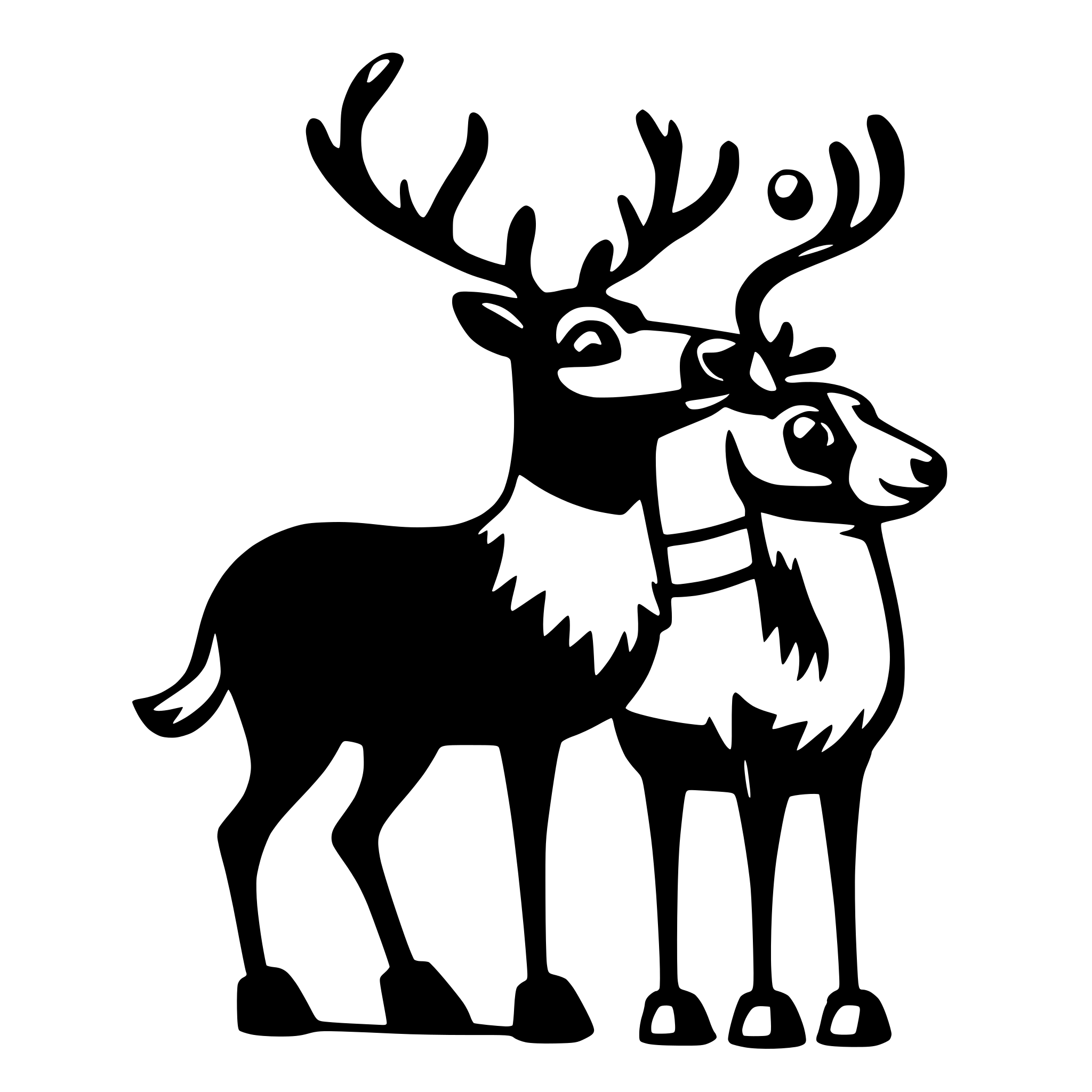 AI-generated SVG of a christmas reindeer with santa