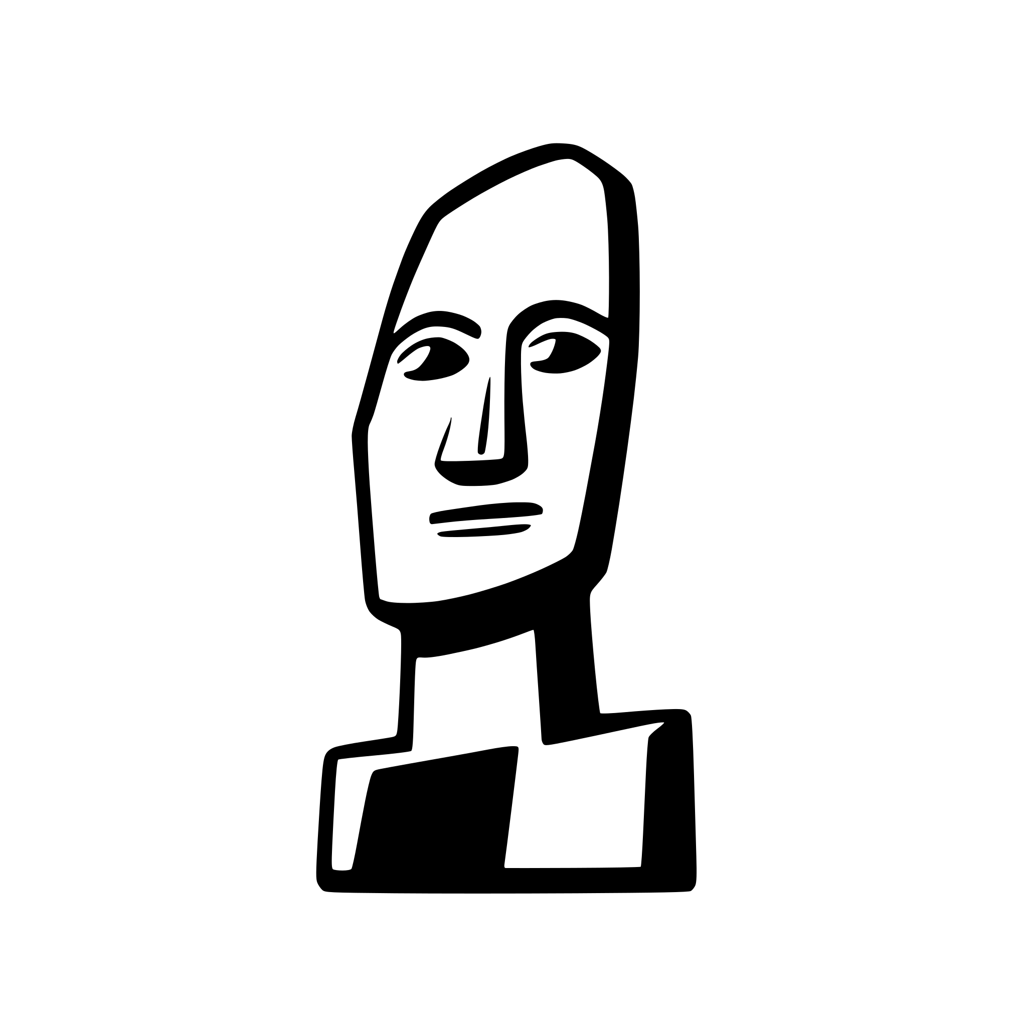 AI-generated SVG of a side view of a minimalist moai