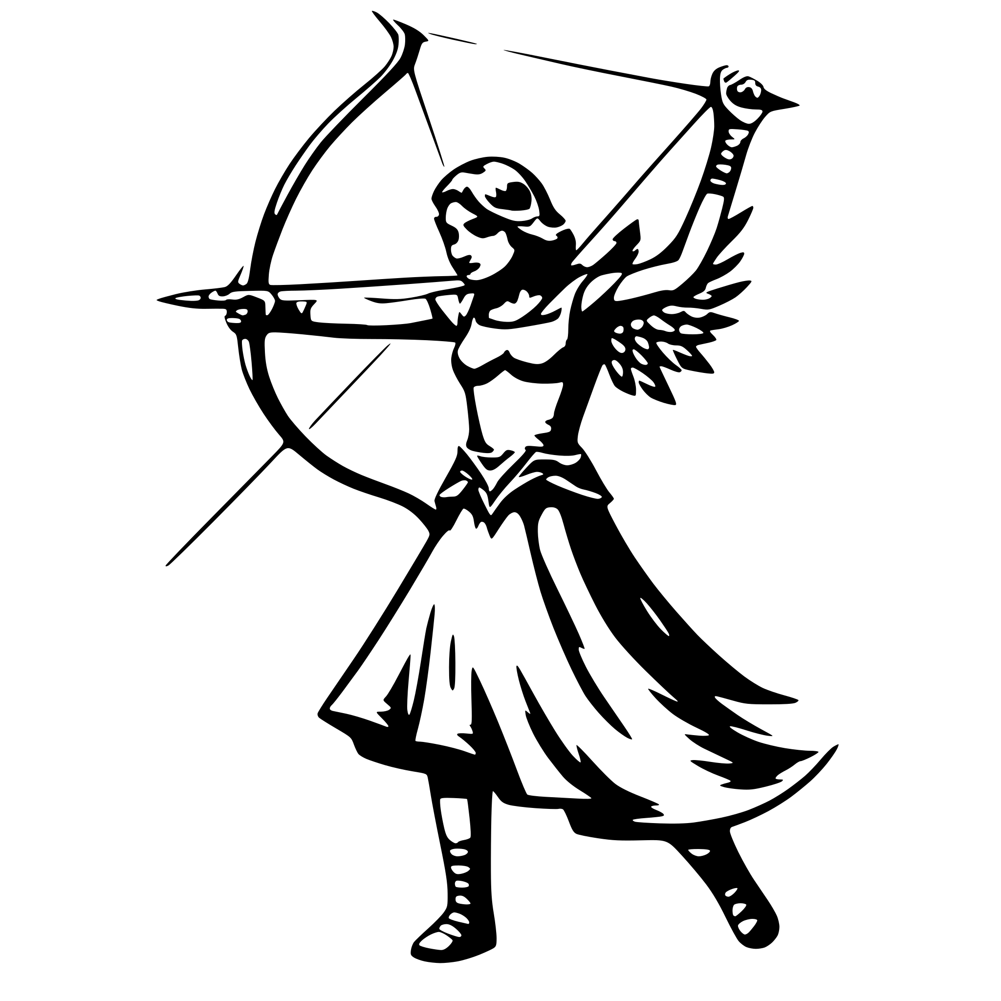 AI-generated SVG of a angel with bow and arrow