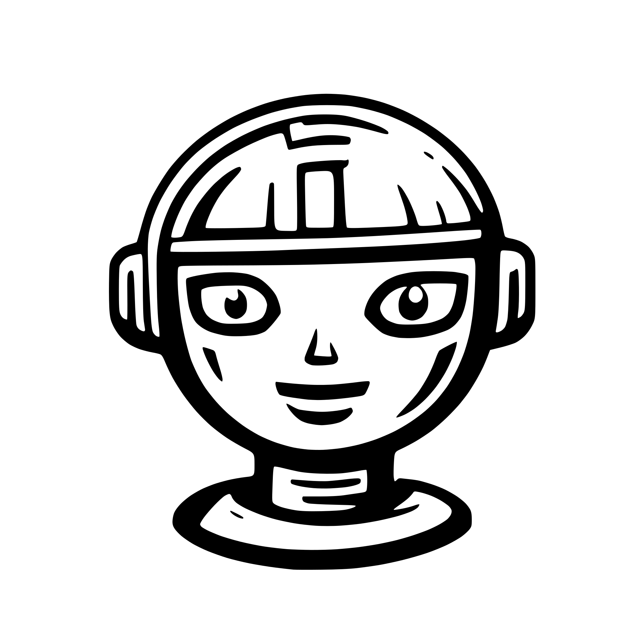 AI-generated SVG of a half robot hal emoji logo for ai app