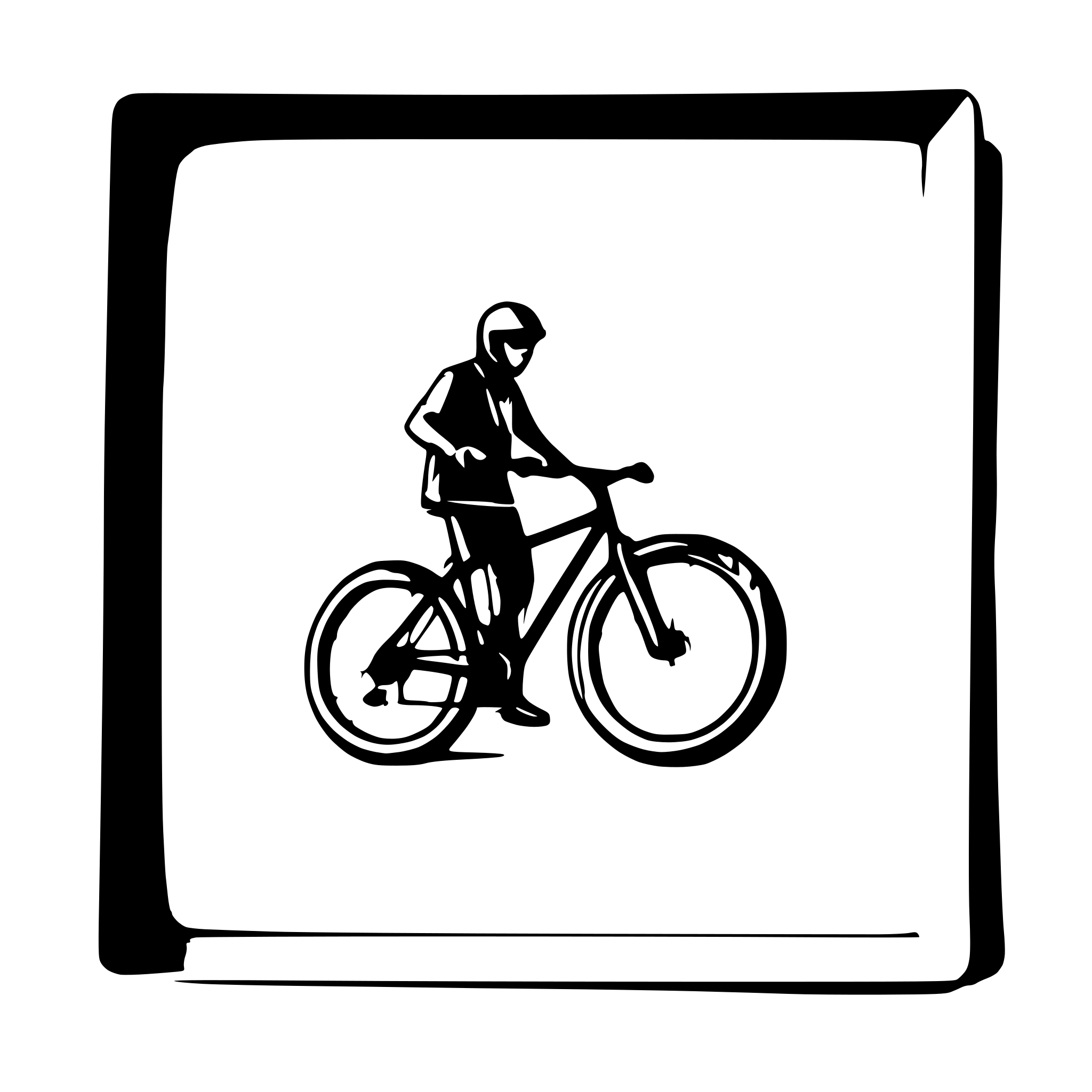 AI-generated SVG of a mountainbike breaking out of a picture frame