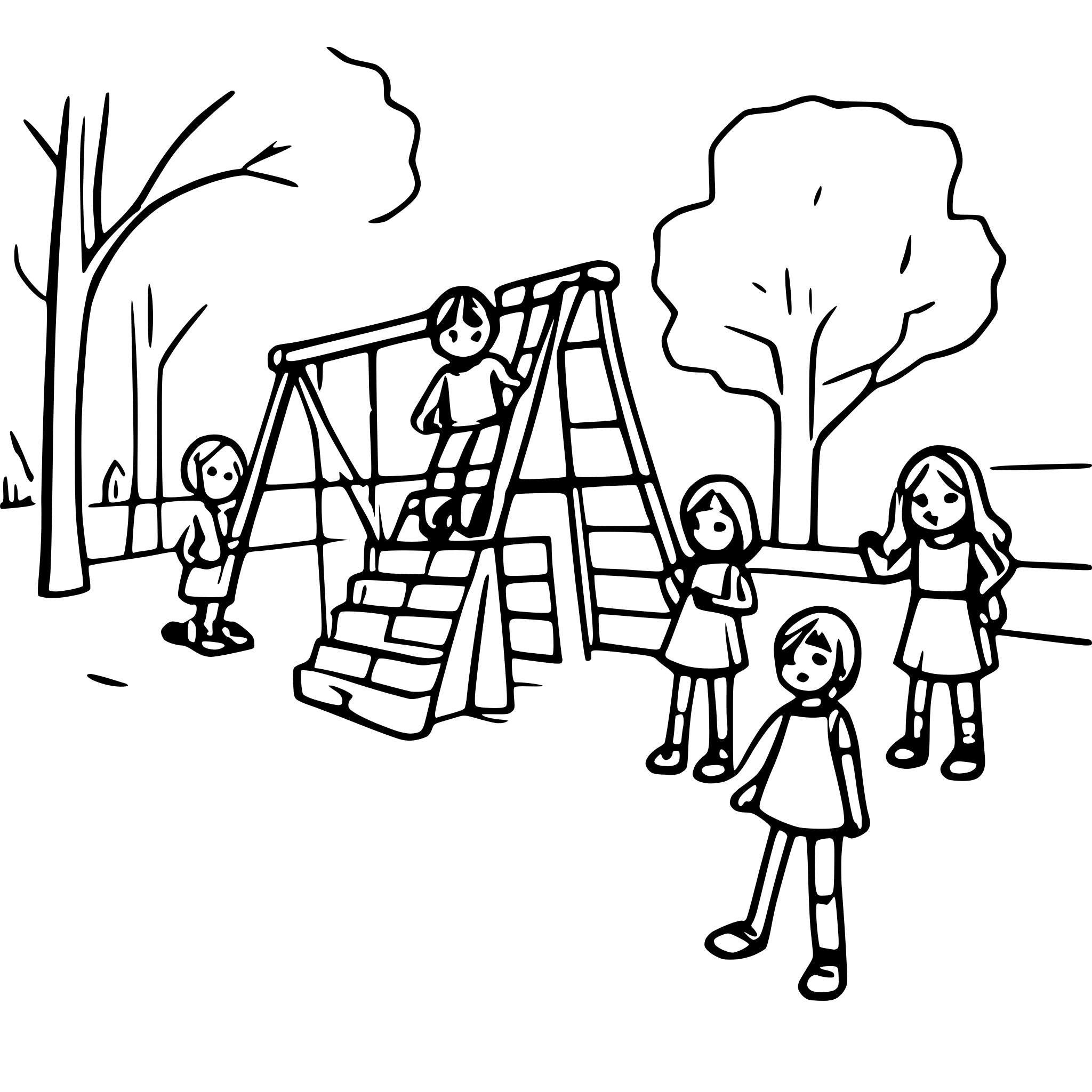 AI-generated SVG of a playground with many children