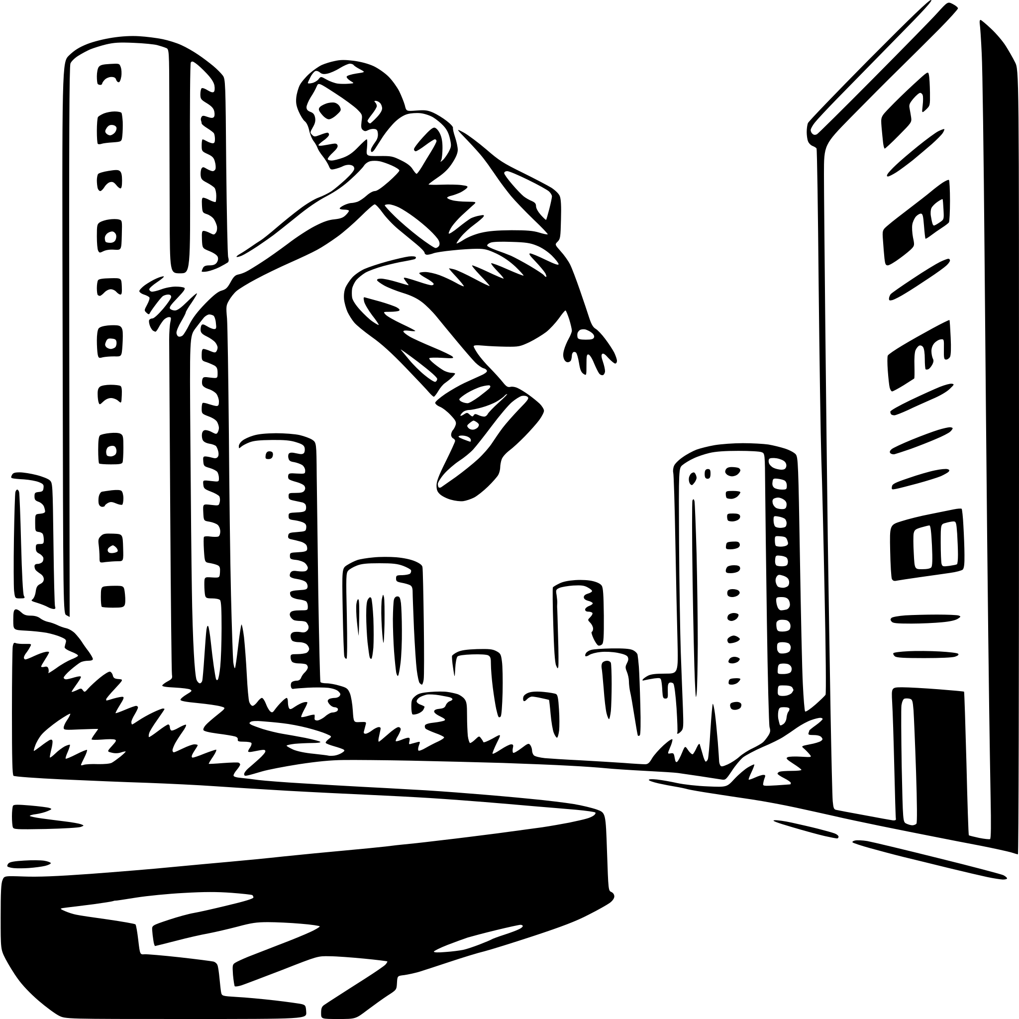AI-generated SVG of a urban parkour adventure