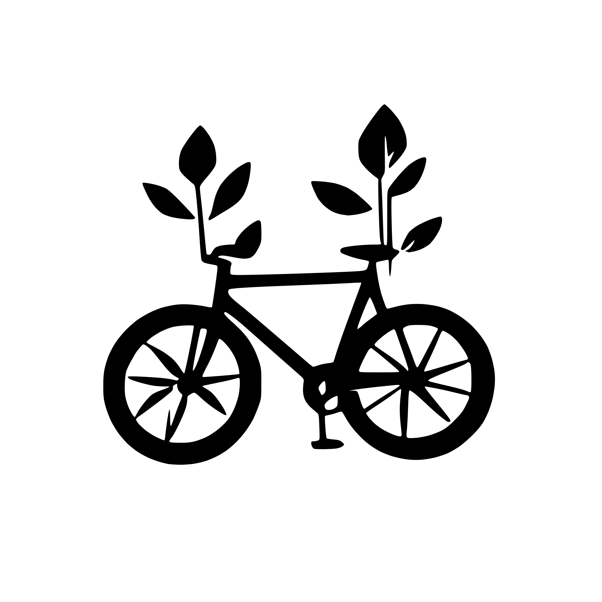 AI-generated SVG of a a bicycle silhouette vector with a white background