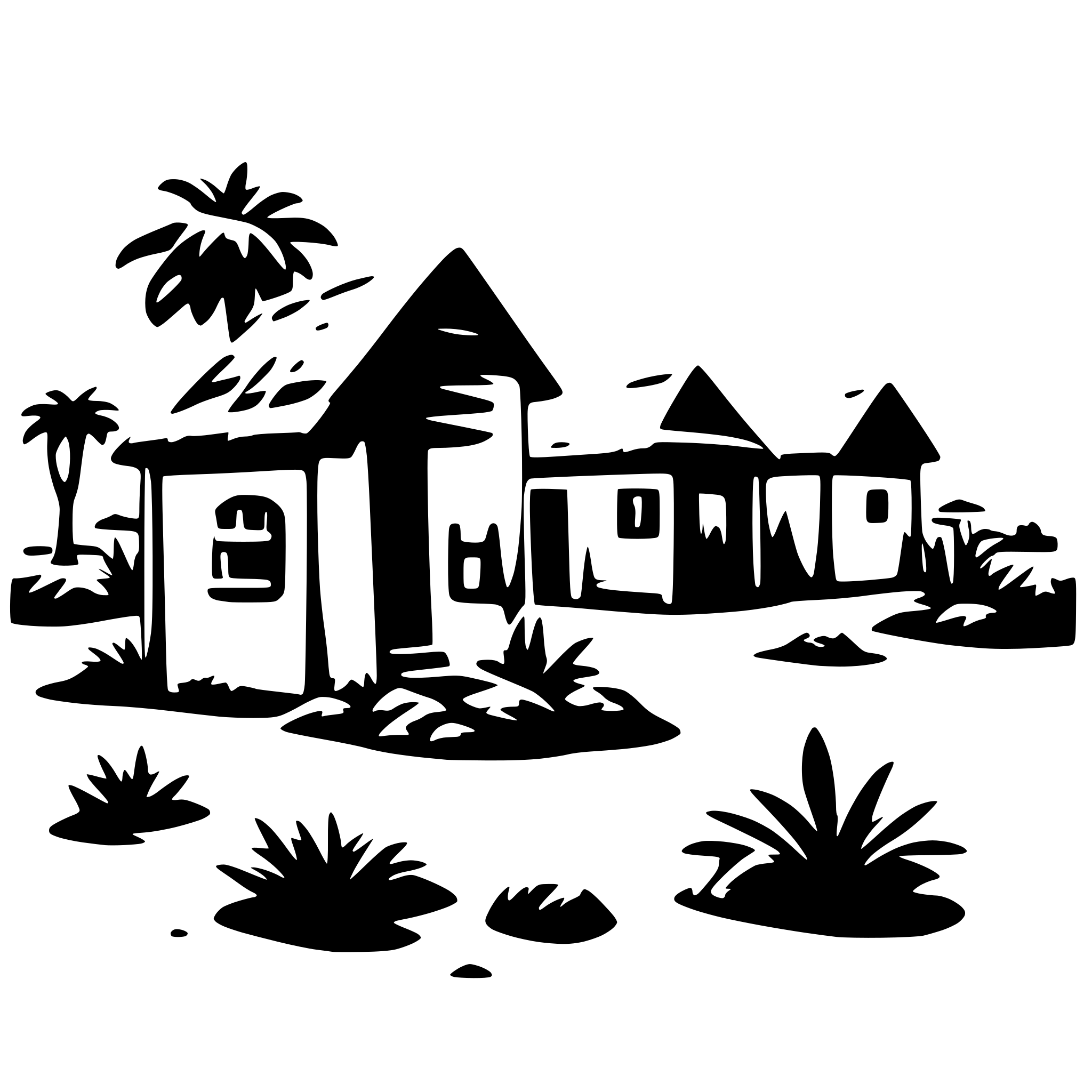 AI-generated SVG of 'AFRICAN VILLAGE'