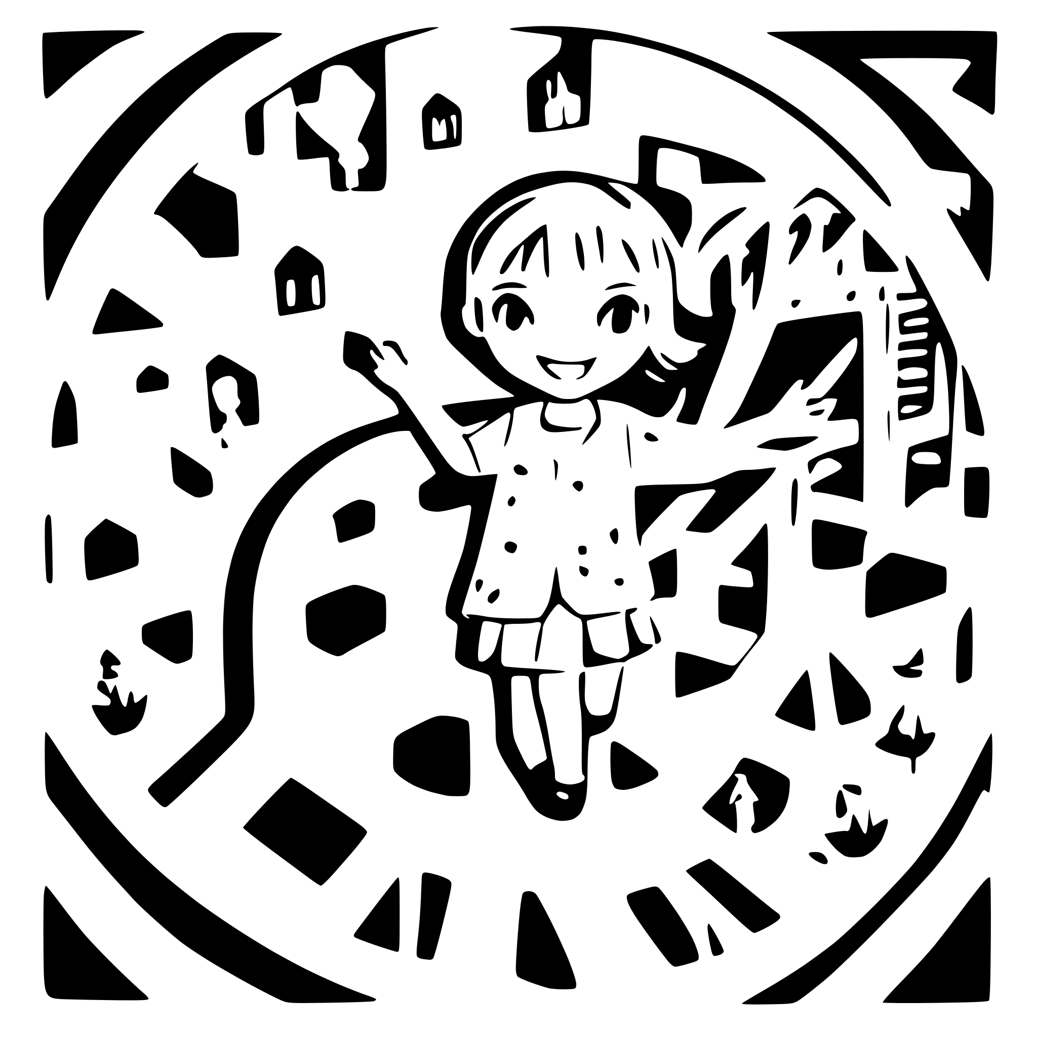AI-generated SVG of a many children with smiling face paying on the playground