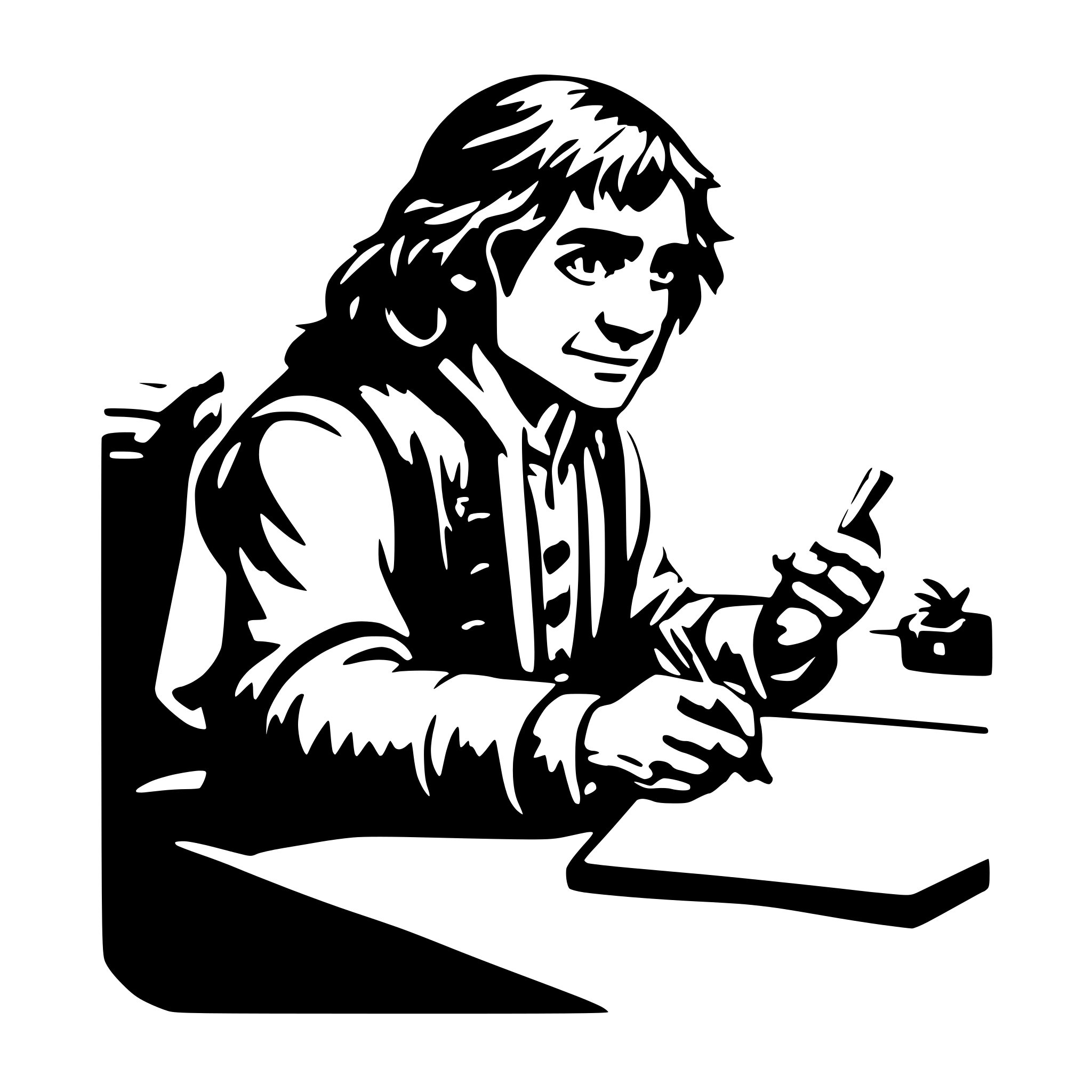 AI-generated SVG of 'a hobbit writing an invoice'