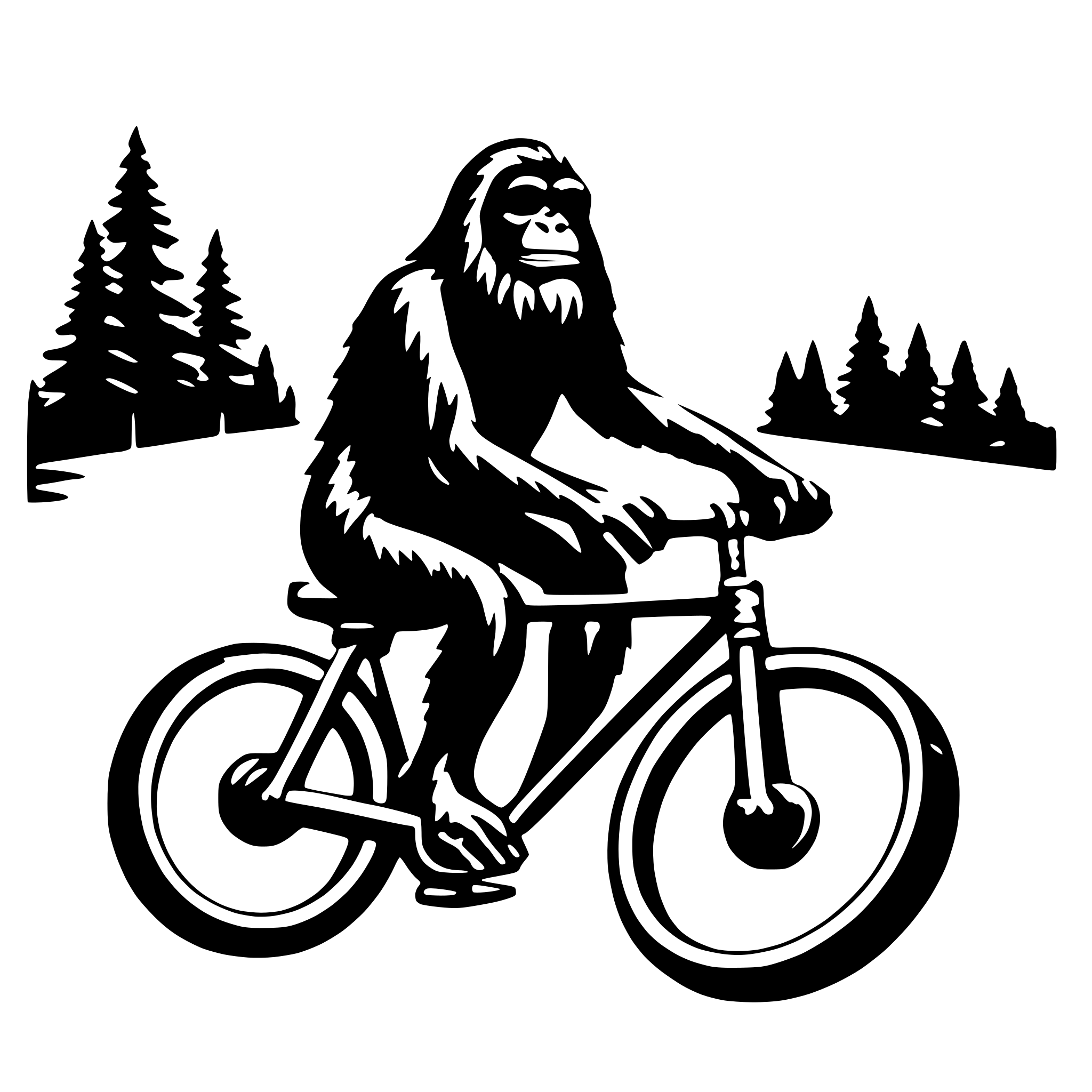 AI-generated SVG of 'sasquatch on a bicycle'