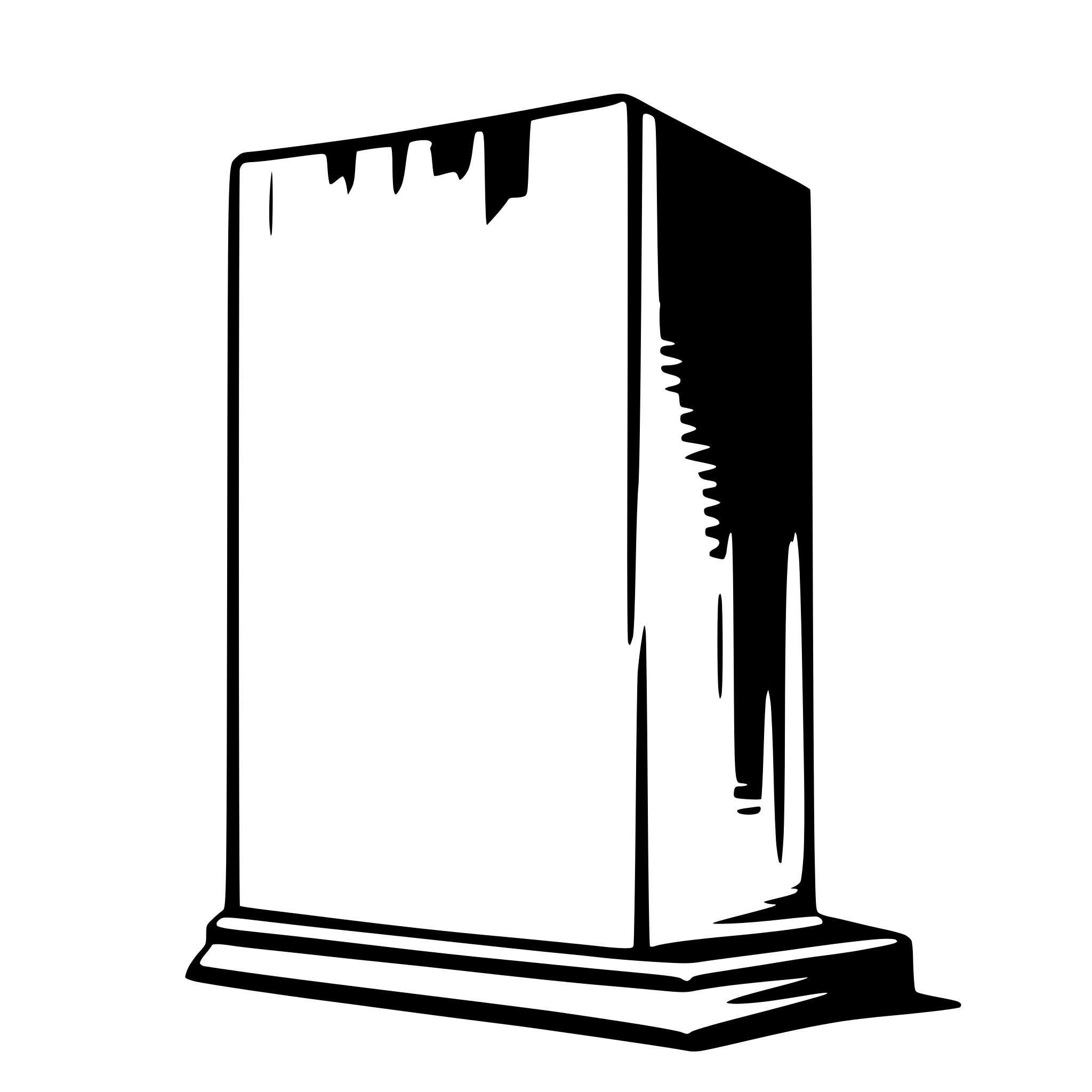 AI-generated SVG of 'a thick book, standing upright,viewed from the side'