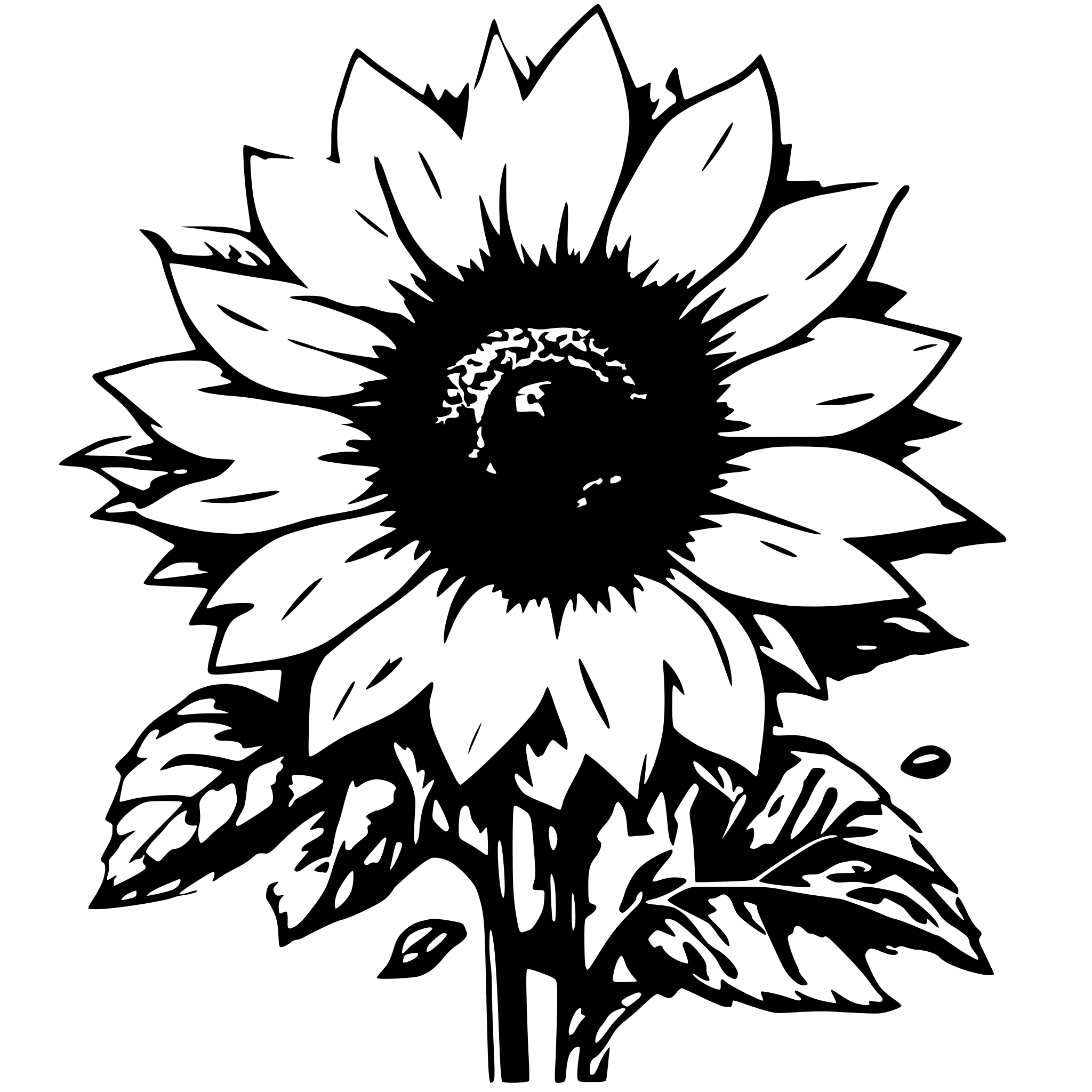 AI-generated SVG of 'Sunflower with flower'
