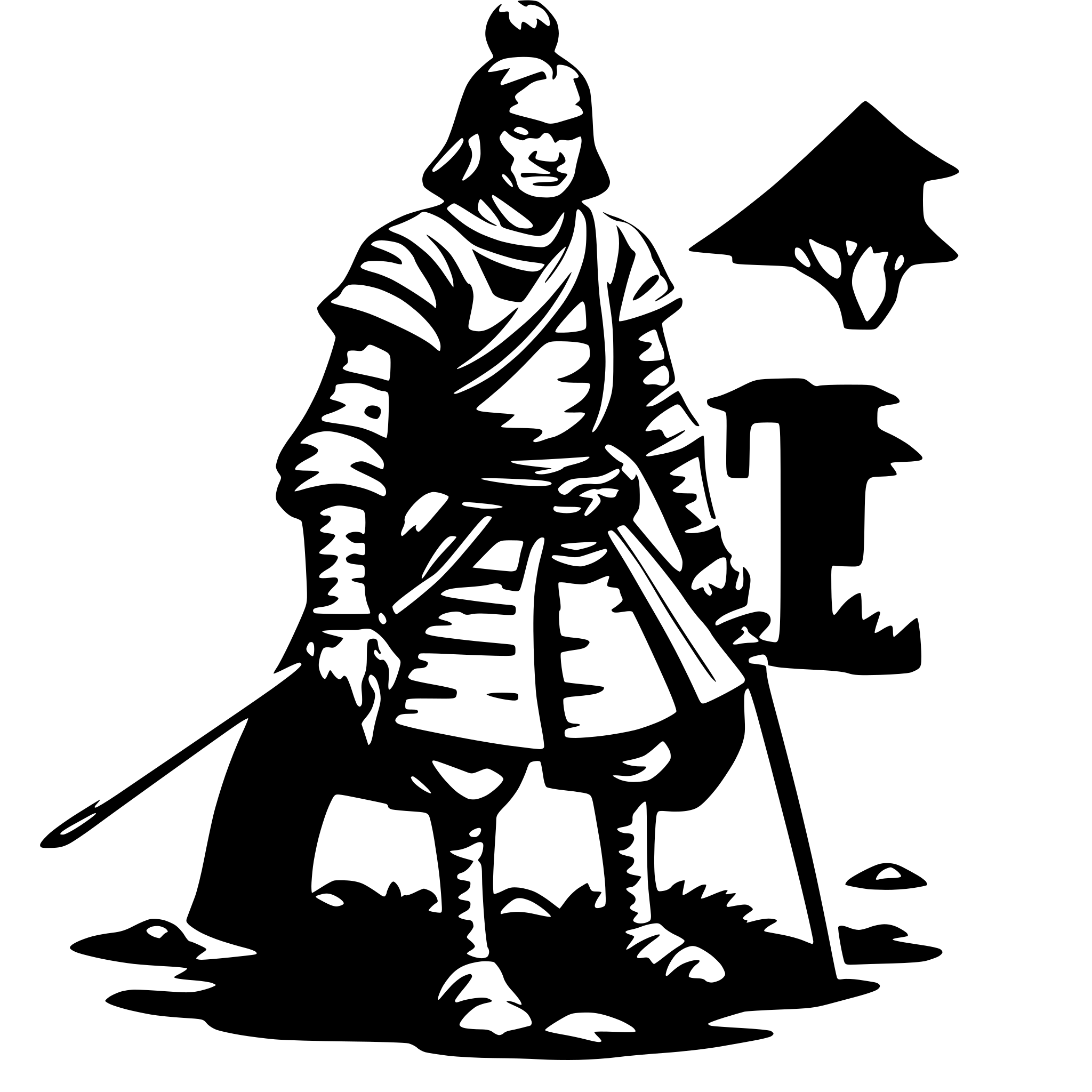 AI-generated SVG of a old samurai