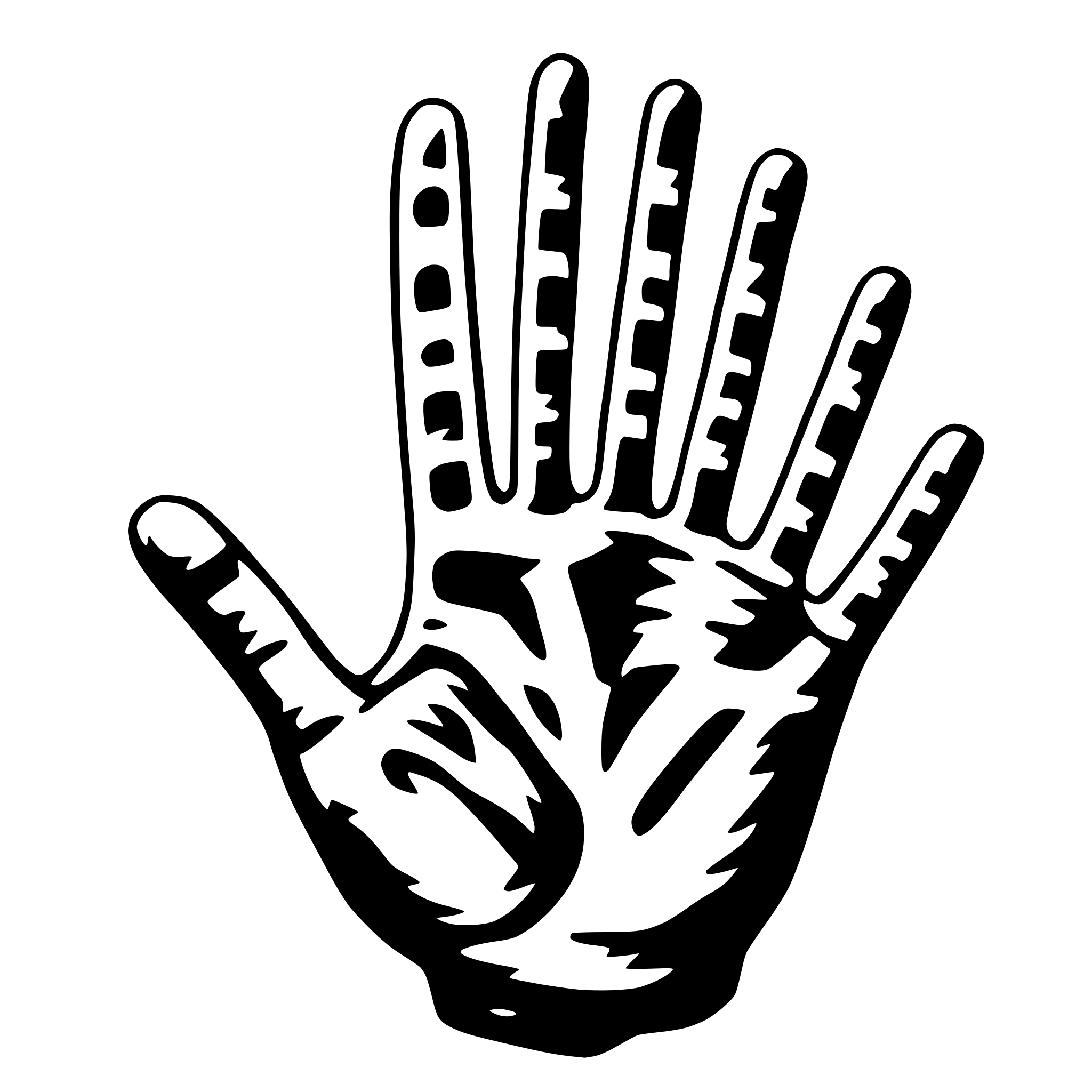 AI-generated SVG of a bloody handprint