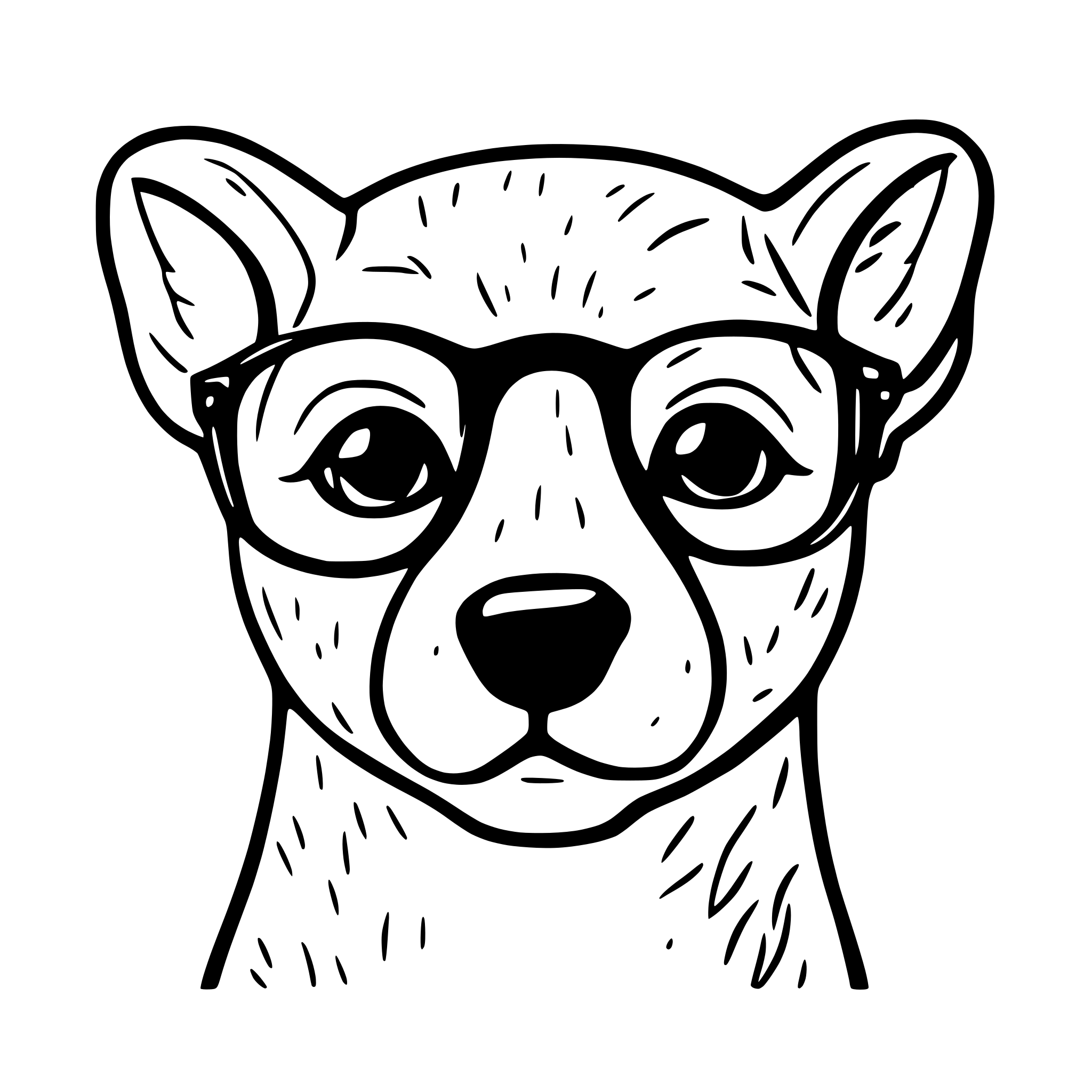 AI-generated SVG of a cachorro pastor alemao de oculos