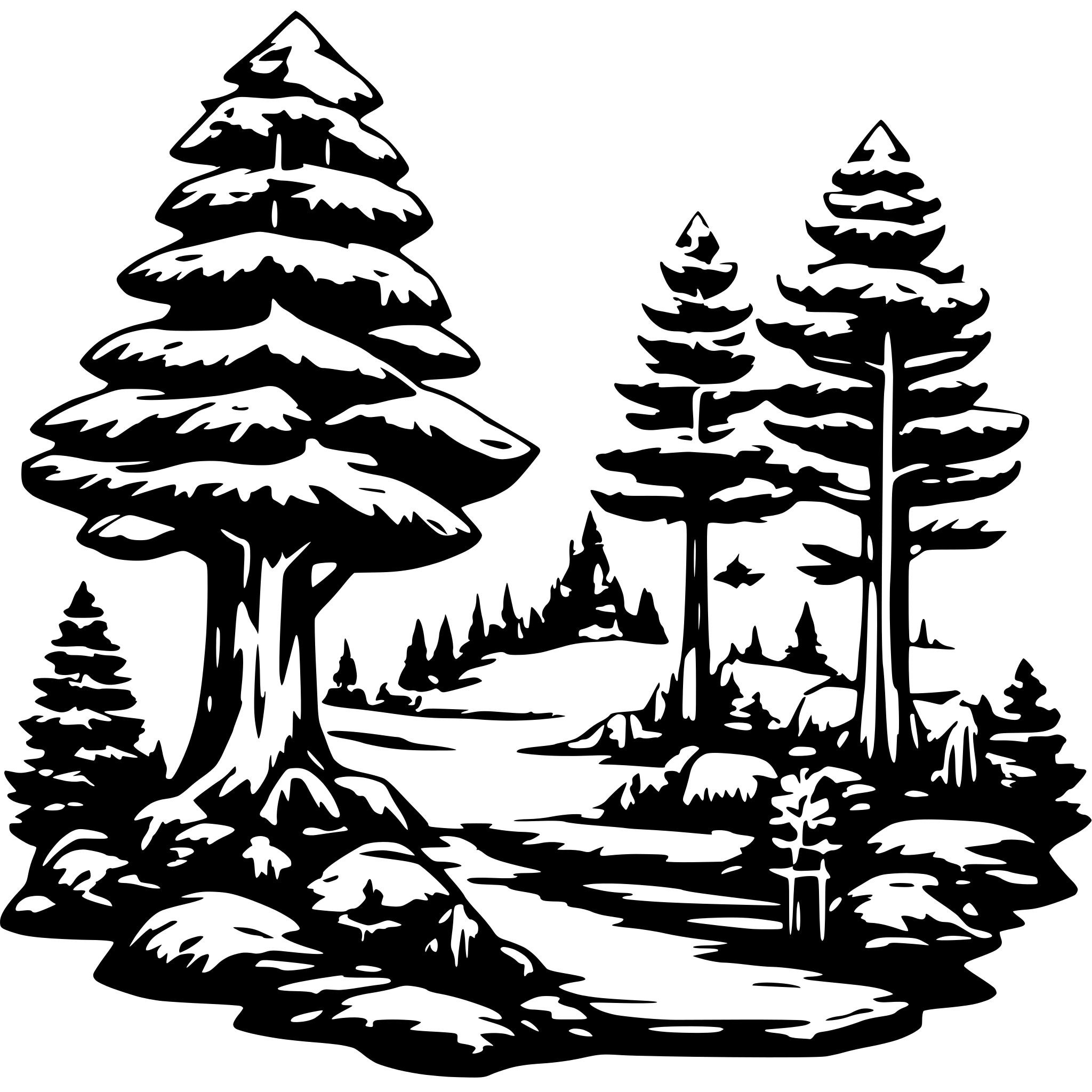 AI-generated SVG of a Camp sign for peper family pine trees