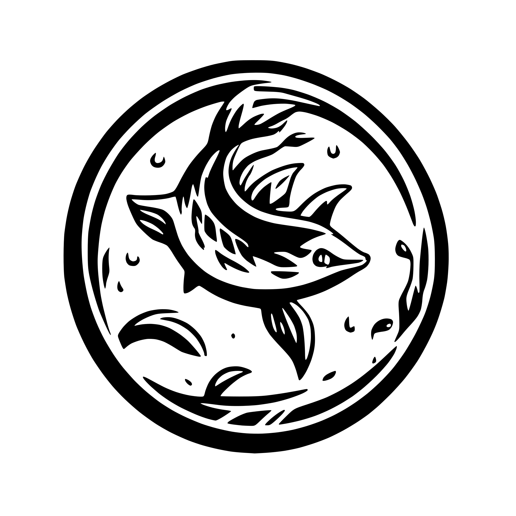 AI-generated SVG of 'jumping fish black vector'