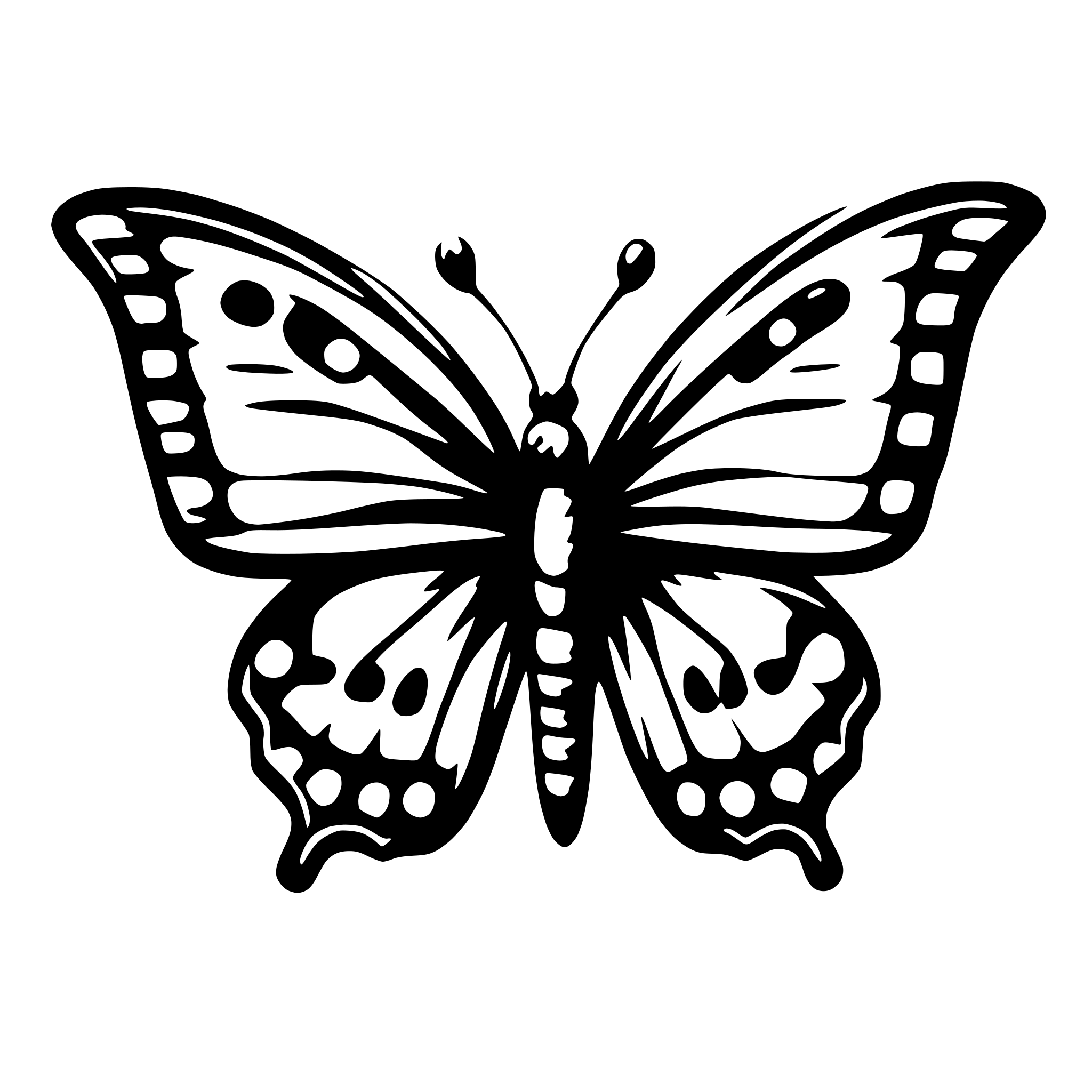 AI-generated SVG of 'butterfly outline clipart'