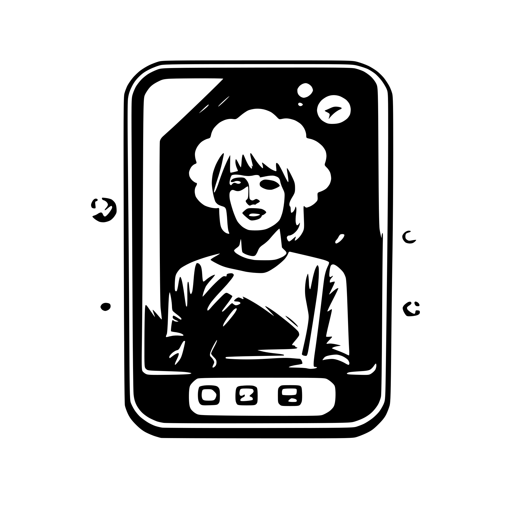 AI-generated SVG of 'A smartphone with notification bubble show person icon in popping up on the screen.'