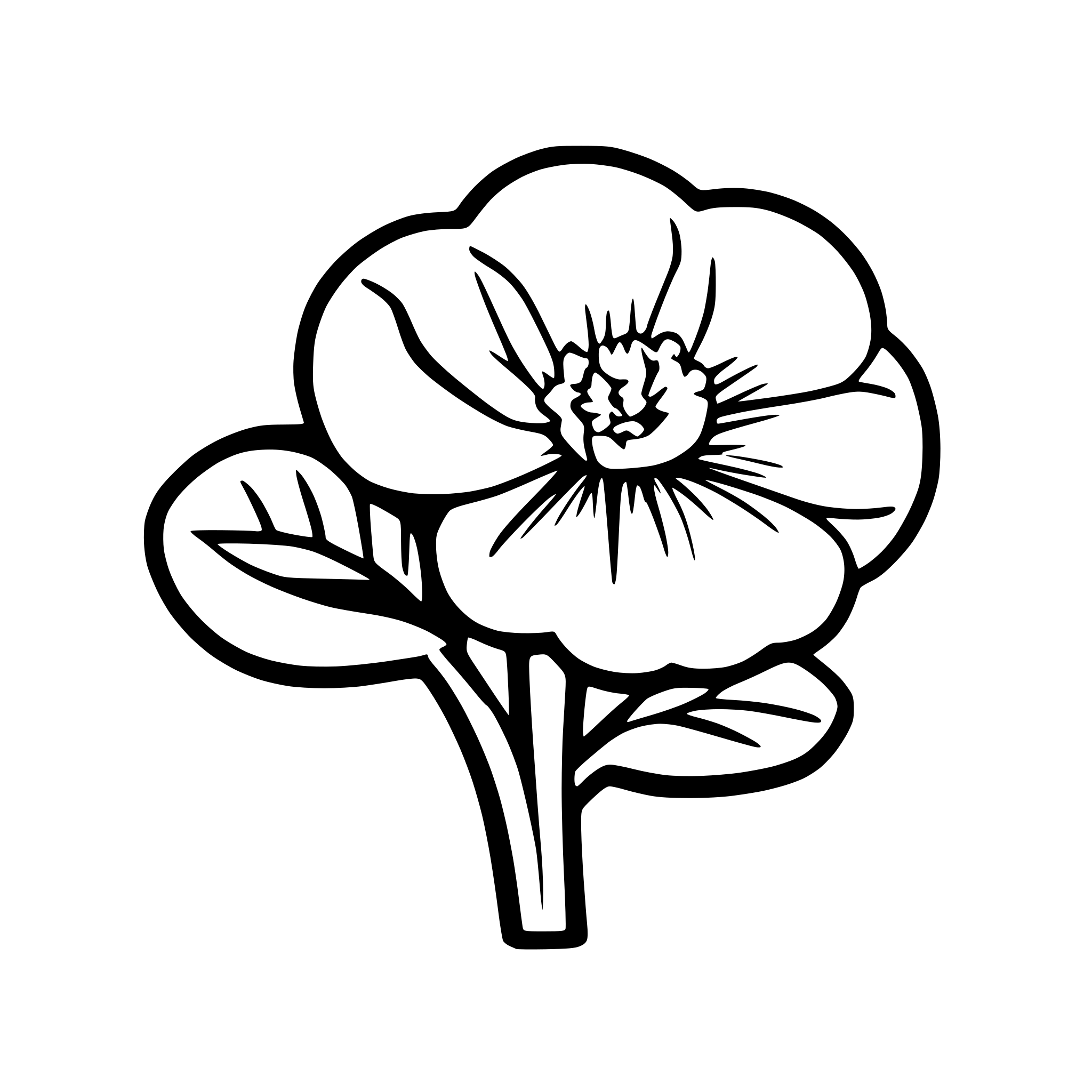 AI-generated SVG of a african violet saintpaulia blossom