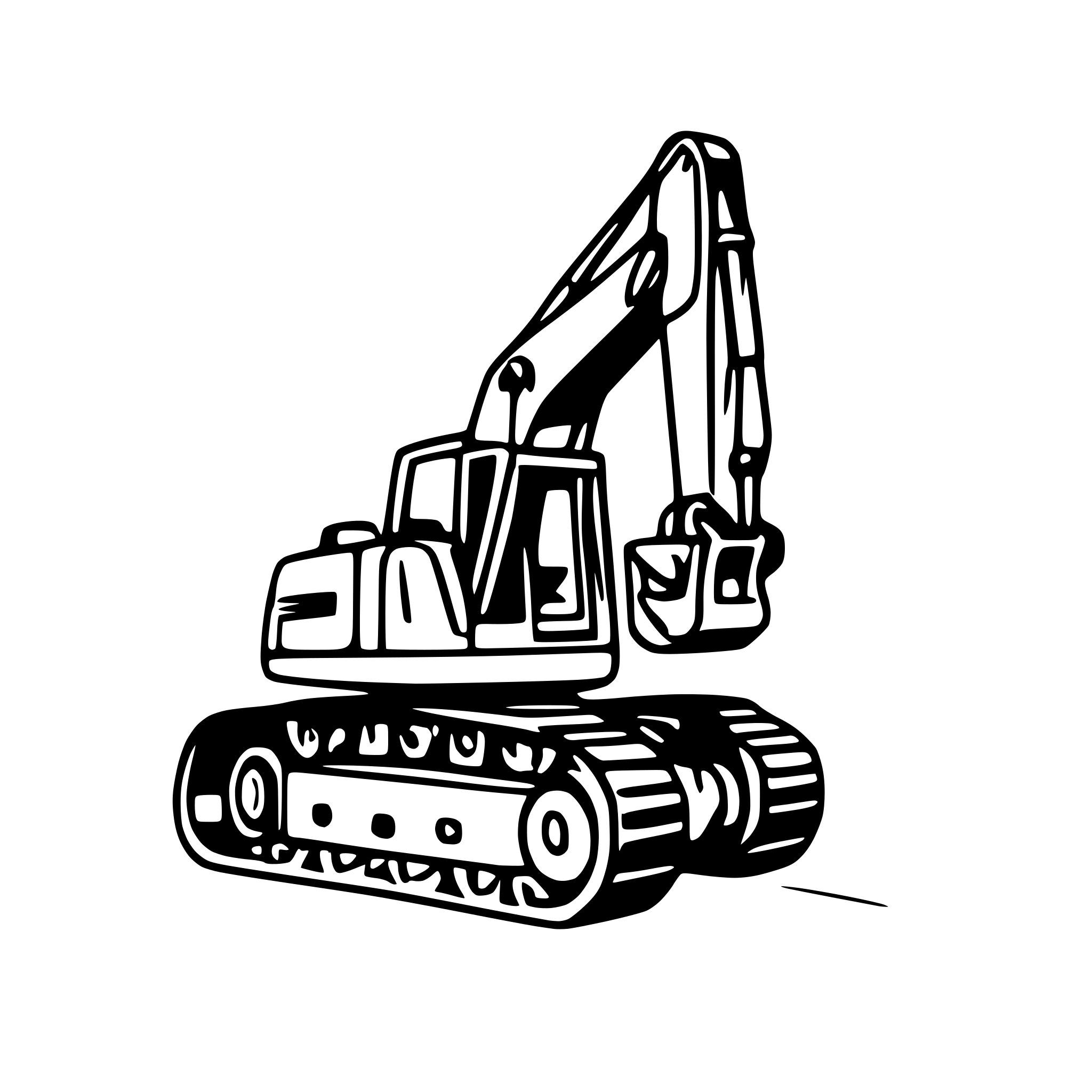 AI-generated SVG of '2d excavator side view'