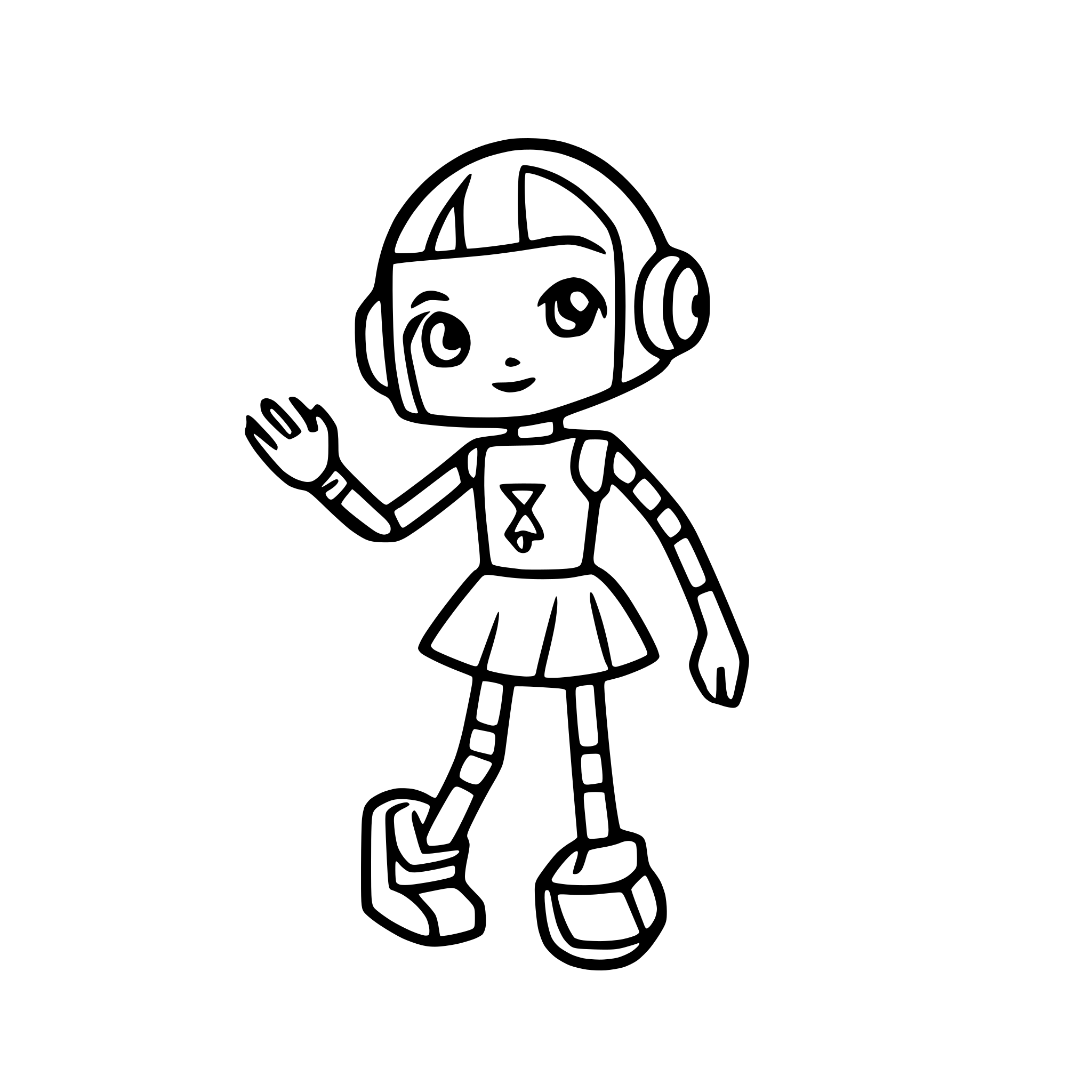 AI-generated SVG of 'Little dancing robot'
