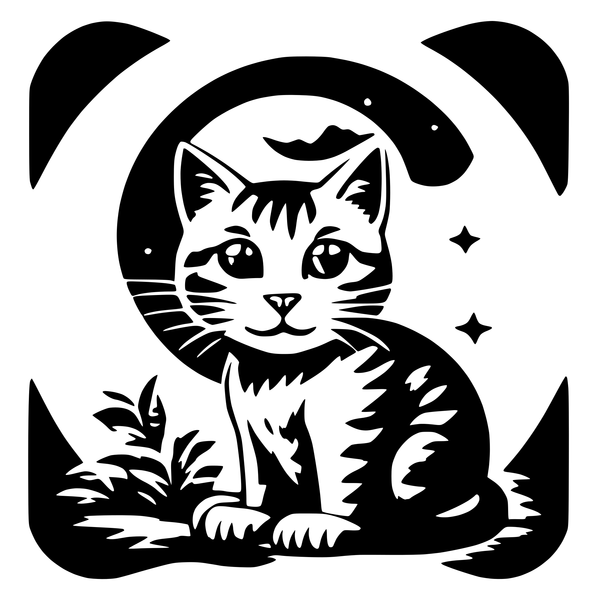 AI-generated SVG of 'cat in the moon'