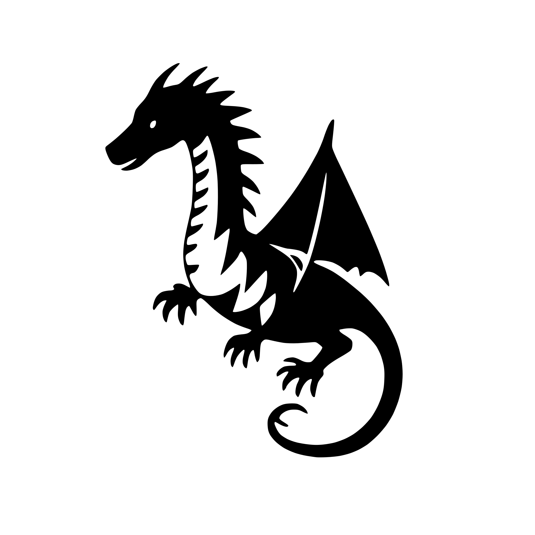 AI-generated SVG of 'abstract dragon in flight'