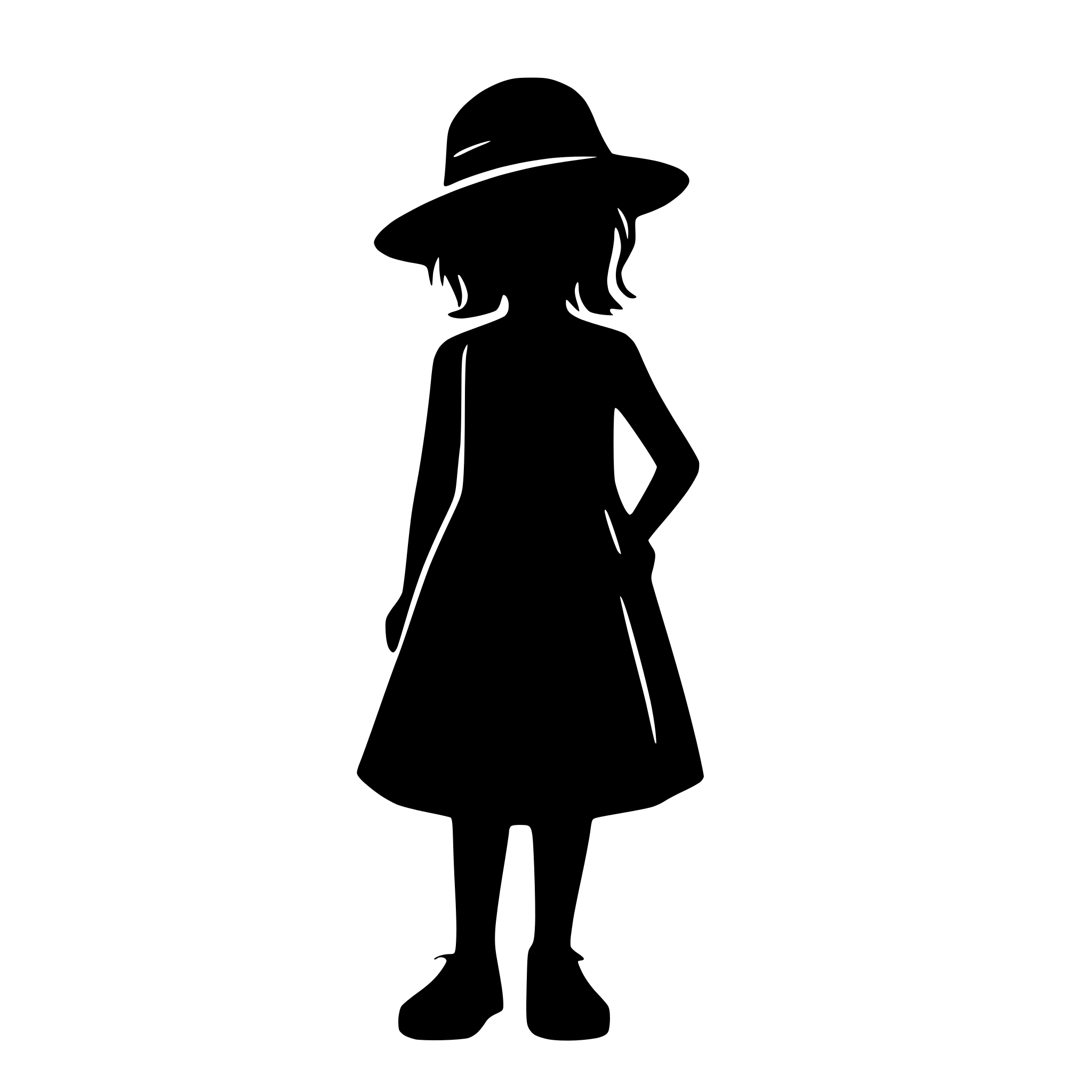AI-generated SVG of 'simplistic young girl with hat full body'