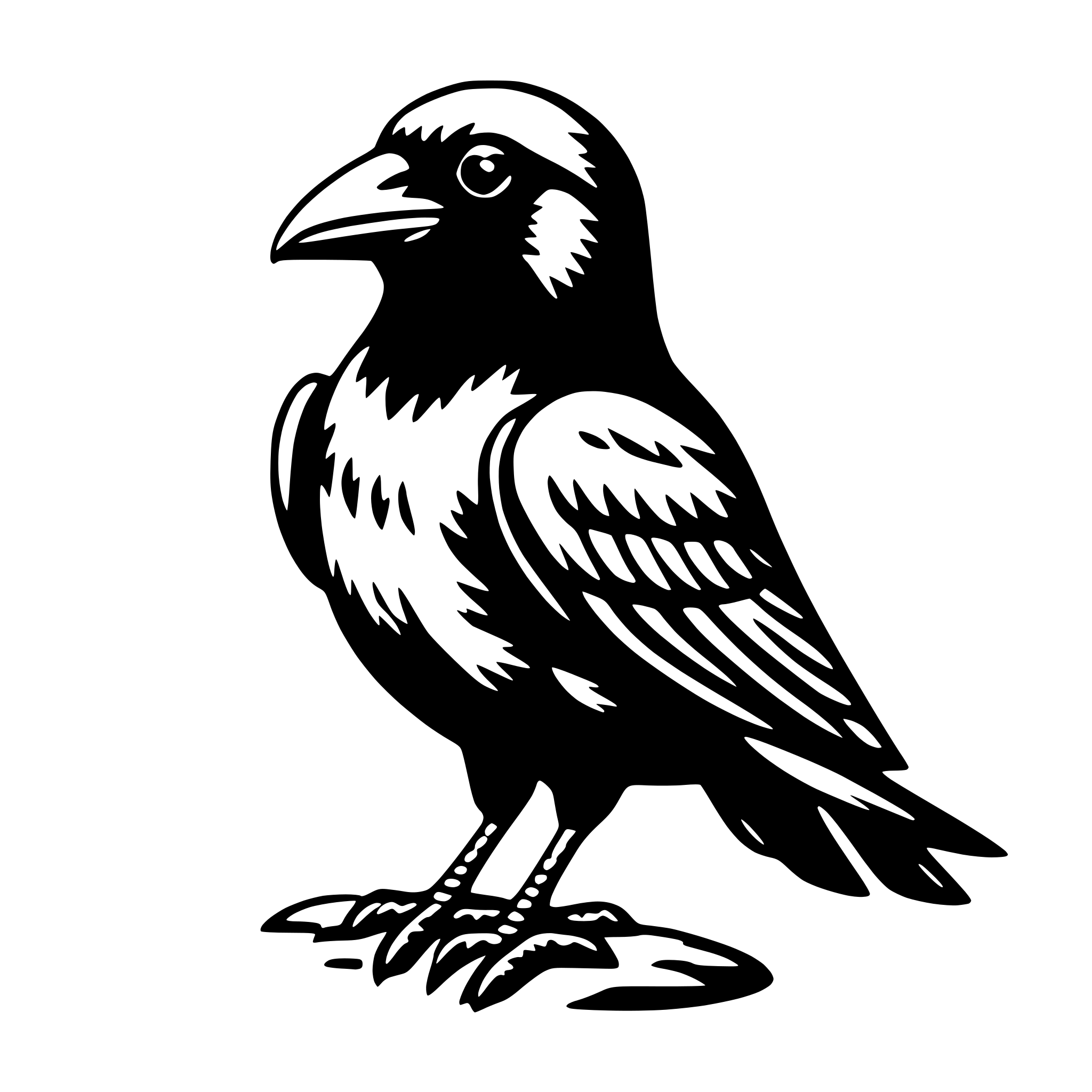 AI-generated SVG of a raven