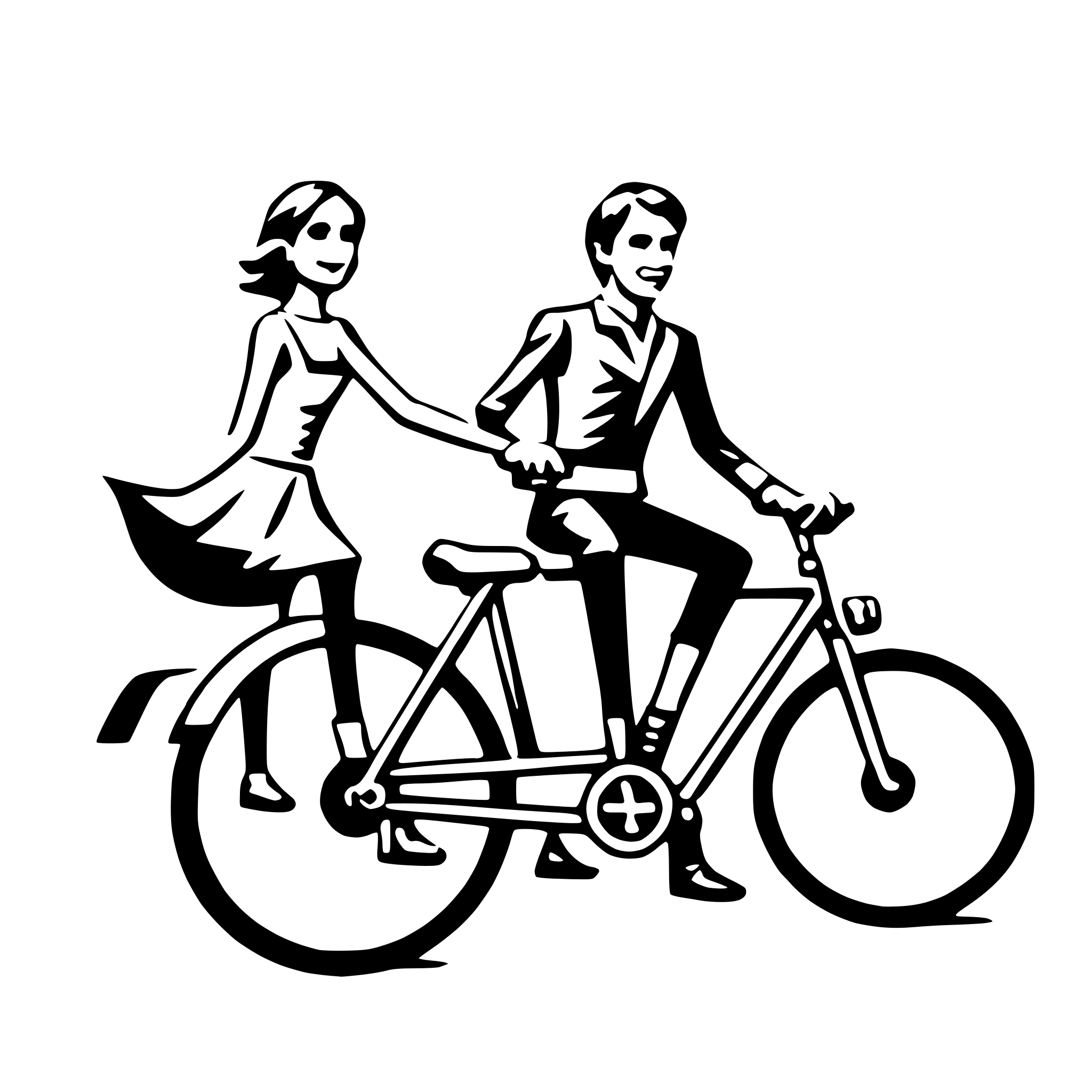 AI-generated SVG of a couple's tandem bike