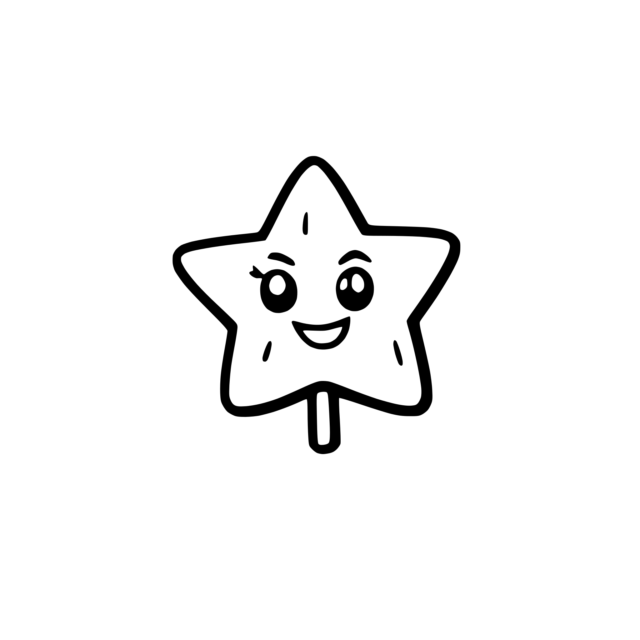 AI-generated SVG of a a happy star shining bright in the night sky