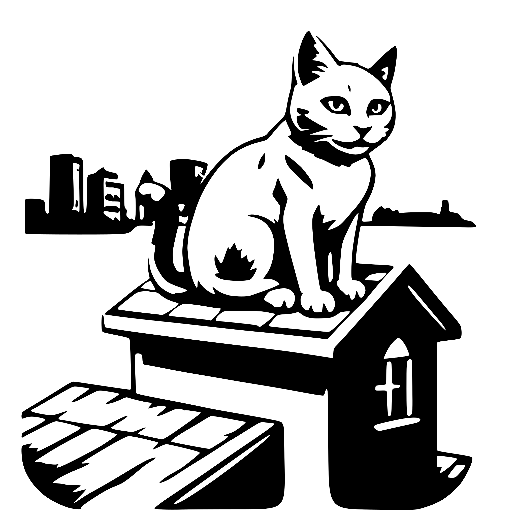 AI-generated SVG of a cat on a roof