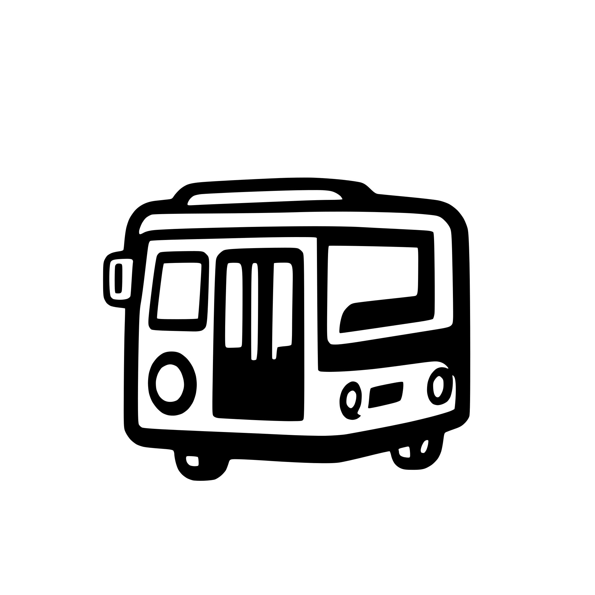 AI-generated SVG of a Minimal flat icon of a city bus, front view, monochrome line art, SVG vector style