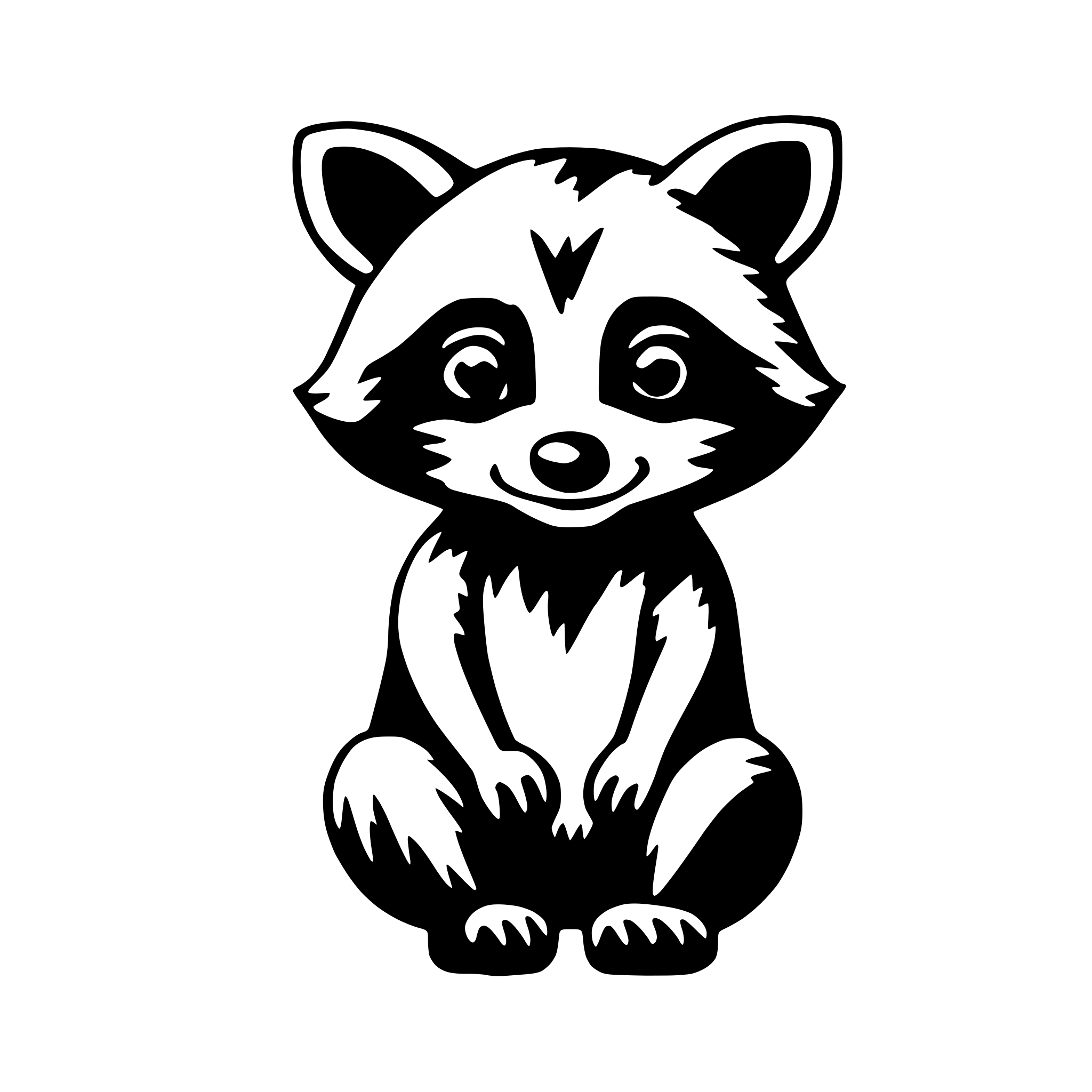 AI-generated SVG of 'cute raccoon cartoon'