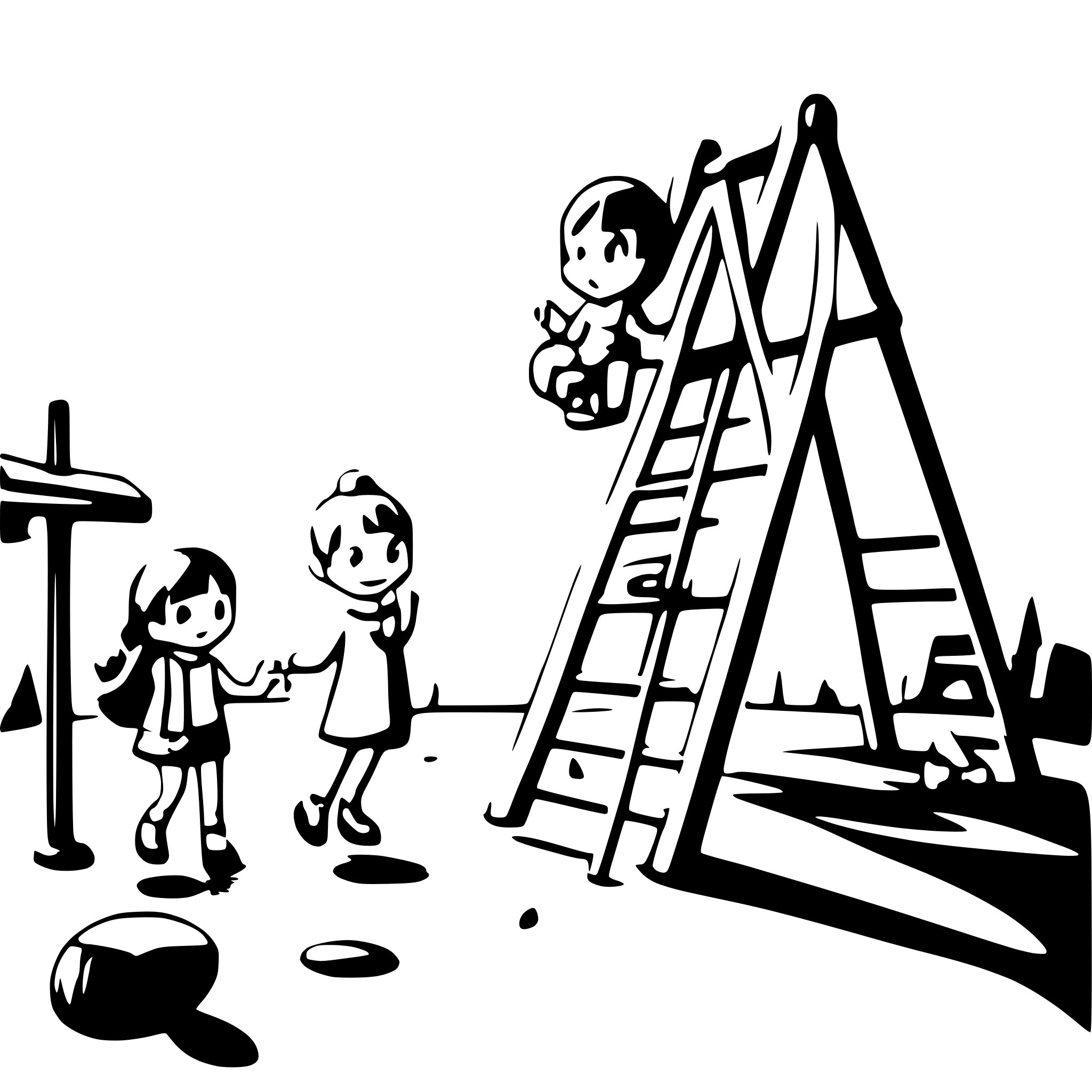 AI-generated SVG of a many Children playing on a playground