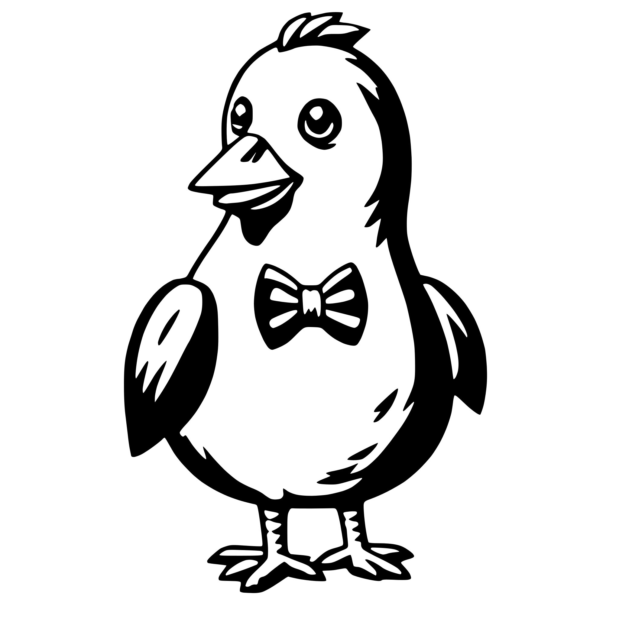 AI-generated SVG of a chicken with bow tie