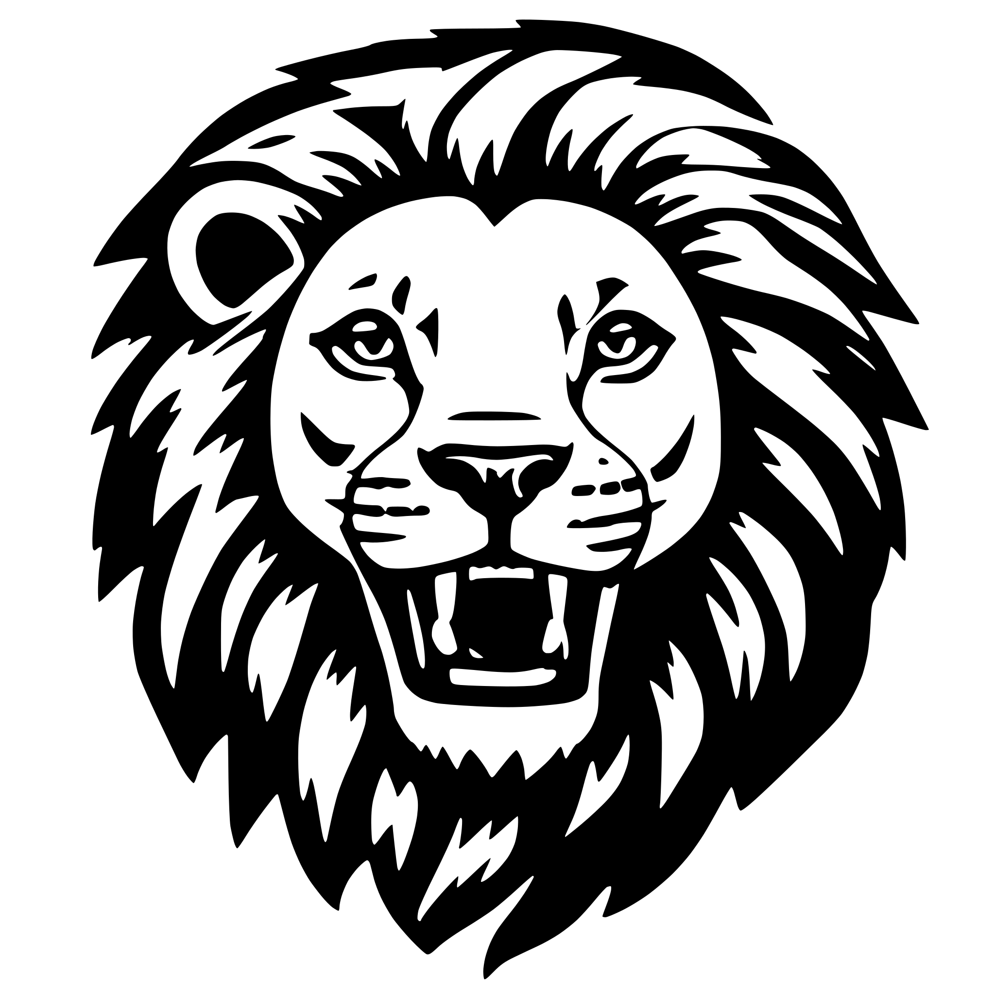 AI-generated SVG of 'Lion roaring with bravery'