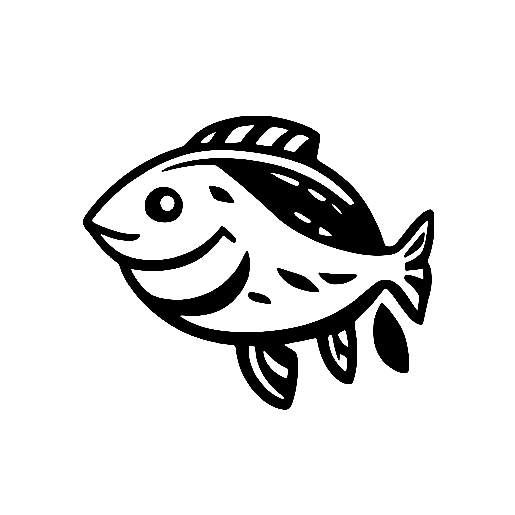 AI-generated SVG of a simple logo style depiction of a red snapper with a happy smile