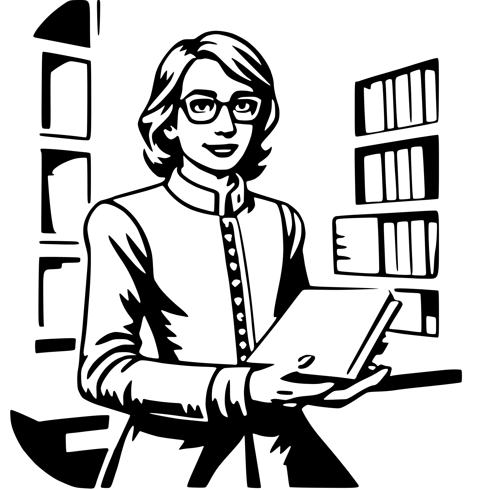 AI-generated SVG of a librarian