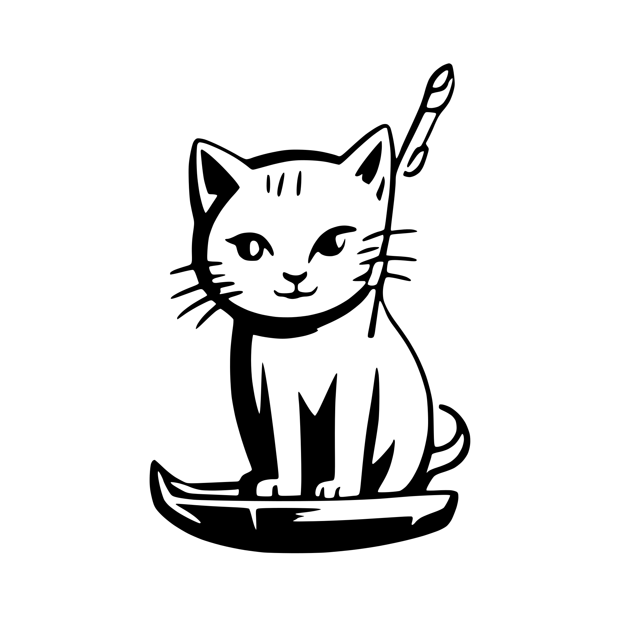 AI-generated SVG of a a cat using a fishing rode