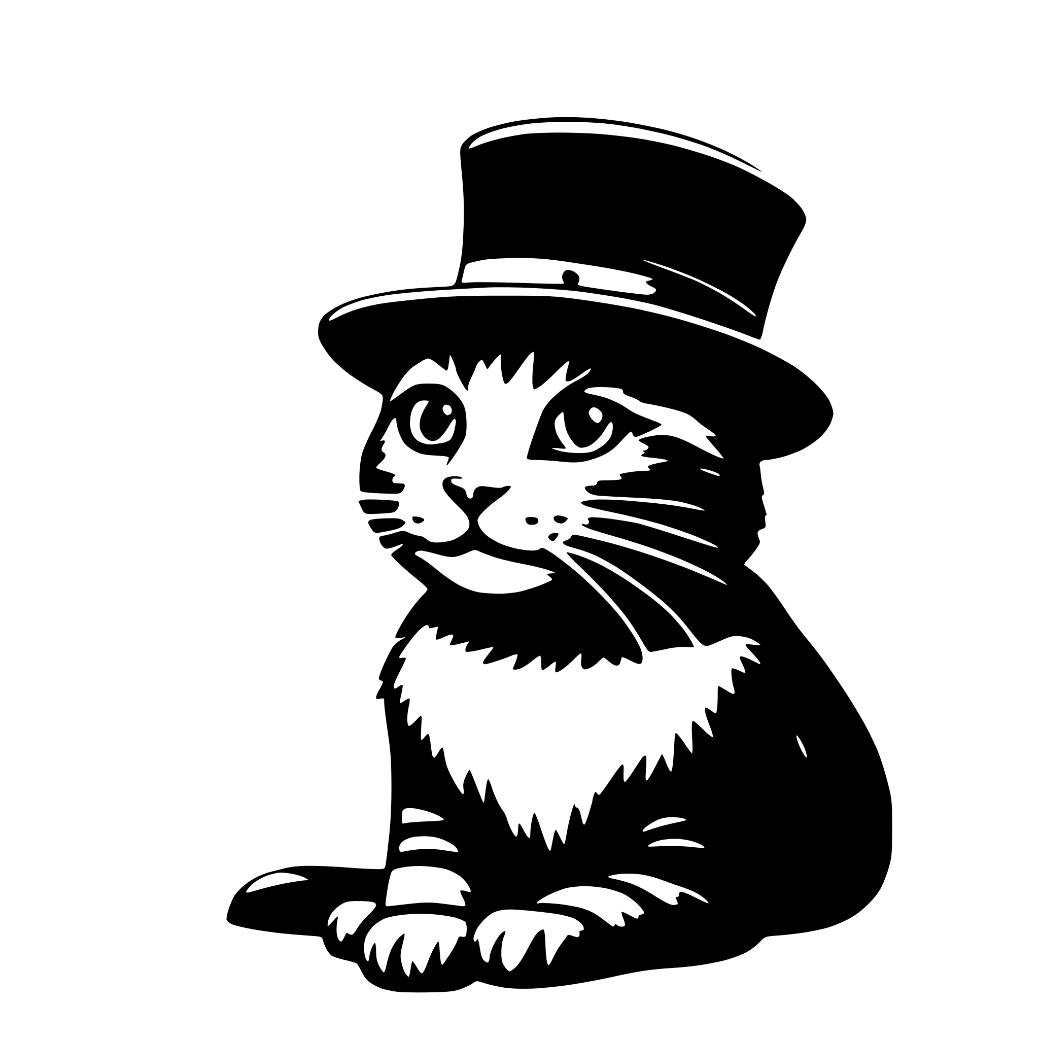 AI-generated SVG of 'a cat with a hat'