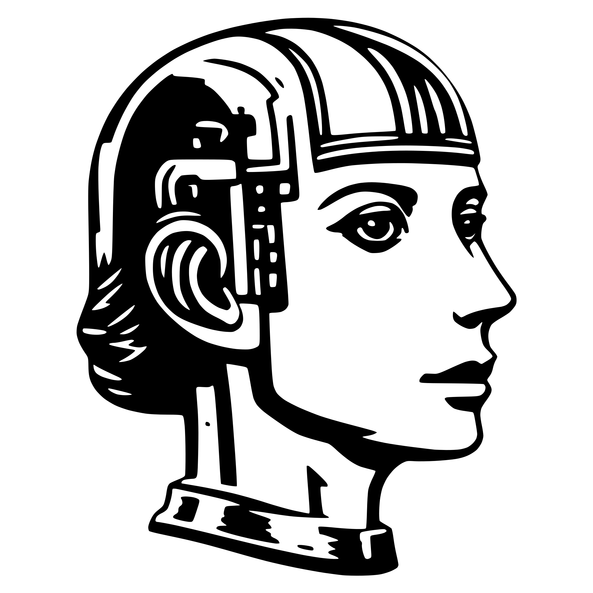 AI-generated SVG of a AI head