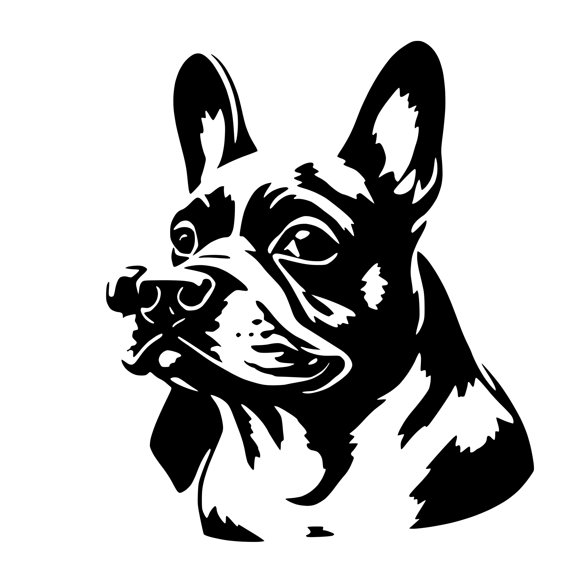 AI-generated SVG of 'french bulldog face'