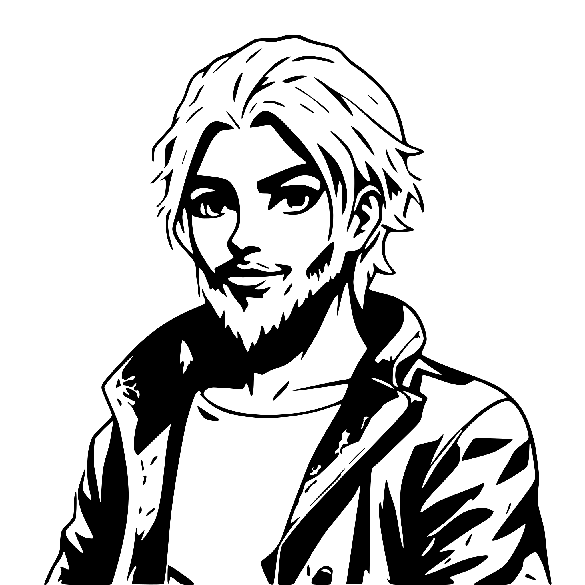 AI-generated SVG of 'a man with a beard'