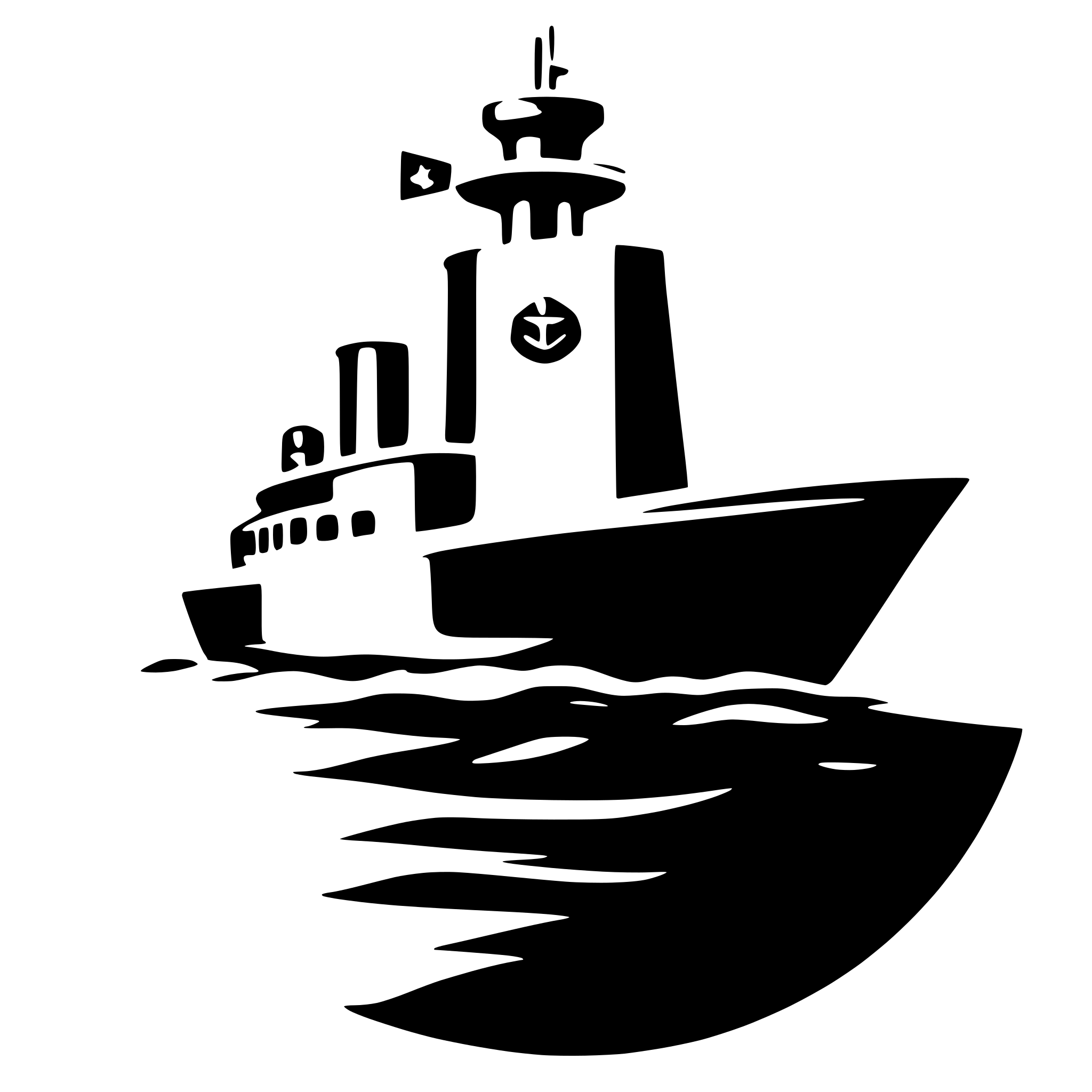 AI-generated SVG of a ship logo with lock like an encryption in blue cyan